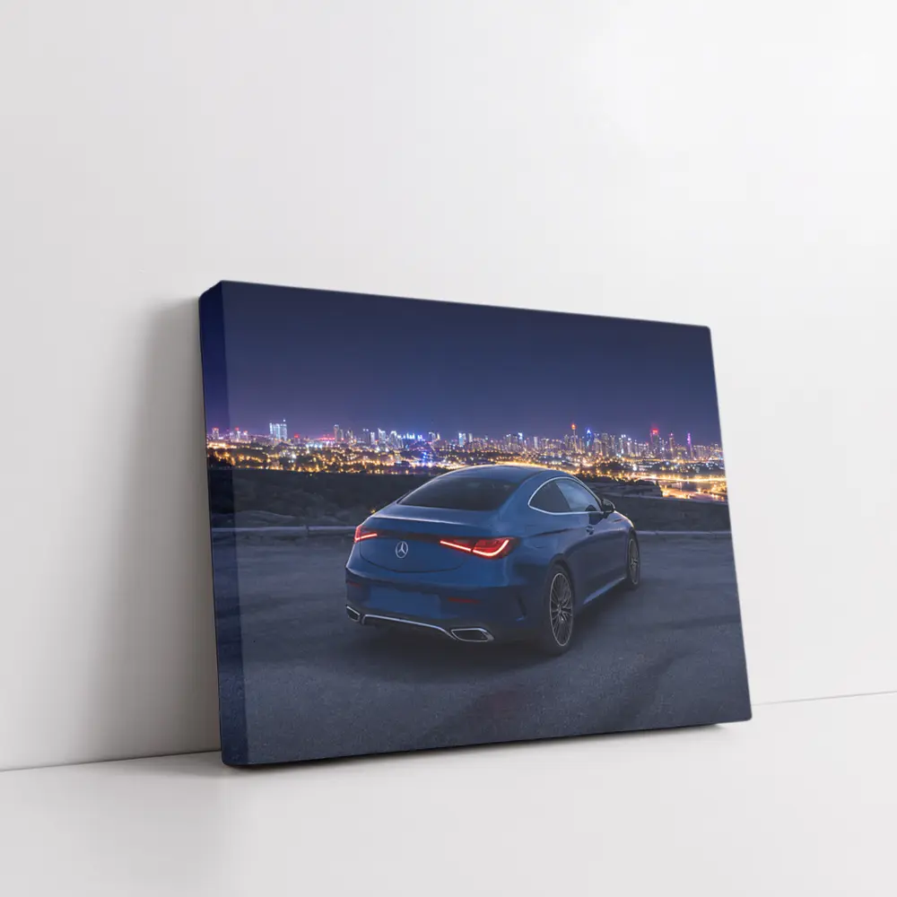 Mercedes CLE Coupe Blue City Night – Wall Art