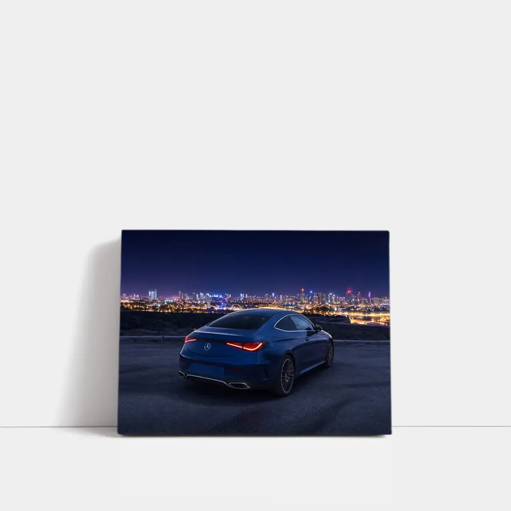 Mercedes CLE Coupe Blue City Night – Wall Art