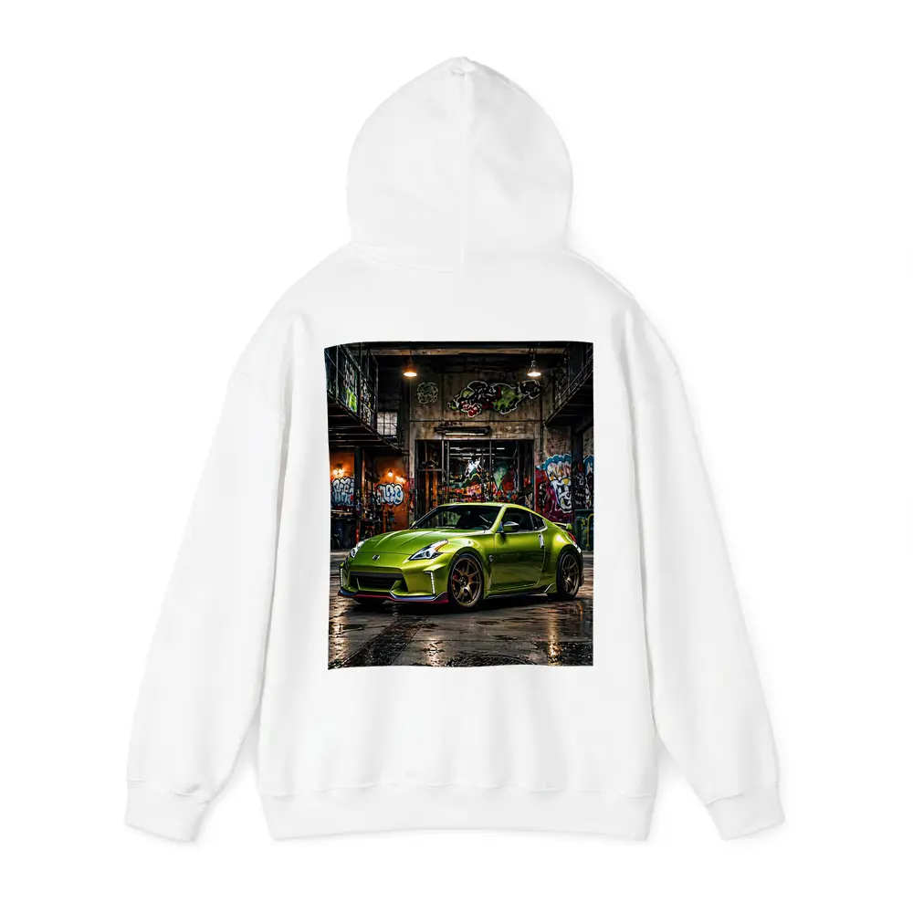 Nissan 370Z Green Graffiti Warehouse Scene – Hoodies