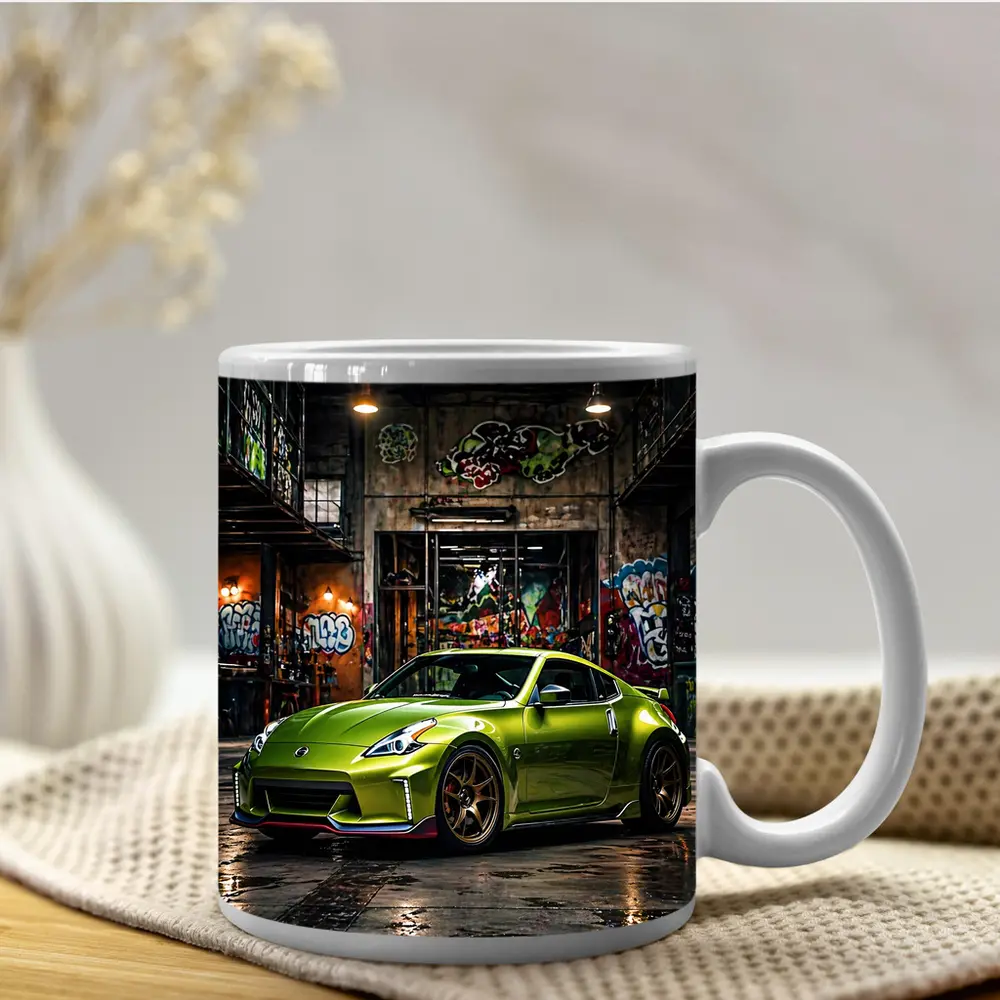 Nissan 370Z Green Graffiti Warehouse Scene – Mugs