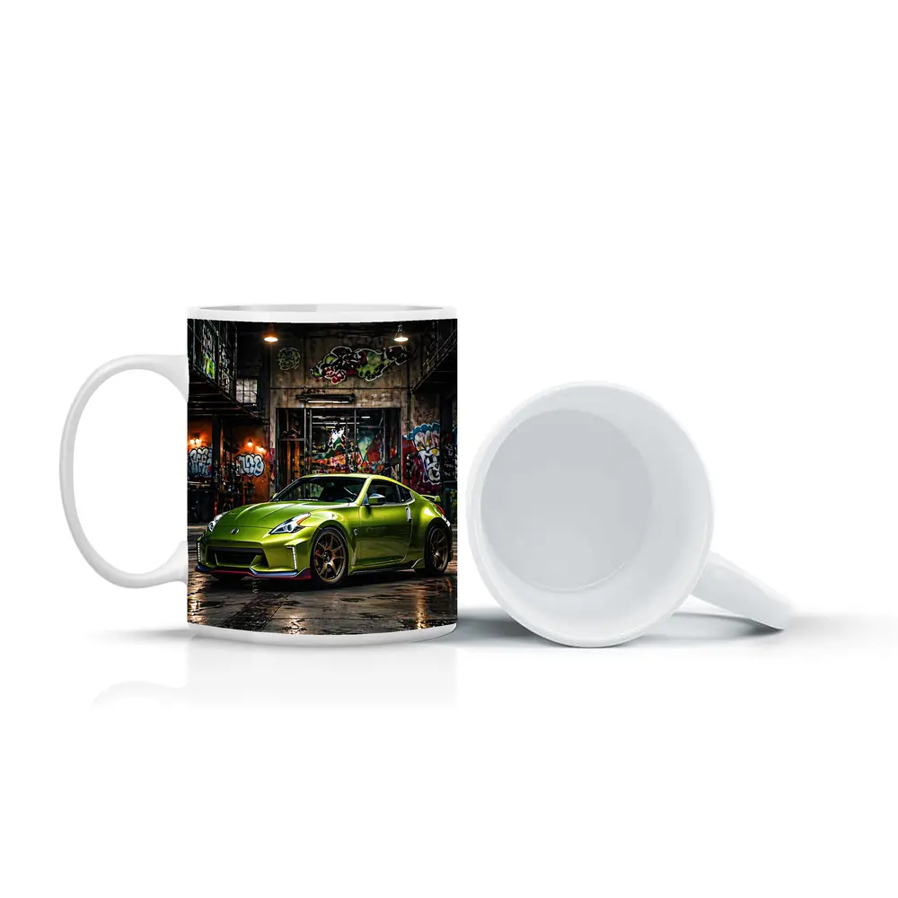 Nissan 370Z Green Graffiti Warehouse Scene – Mugs