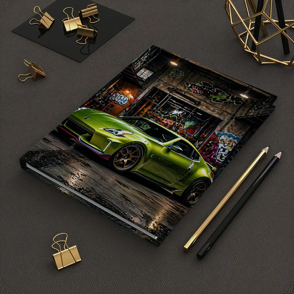 Nissan 370Z Green Graffiti Warehouse Scene – Notebooks