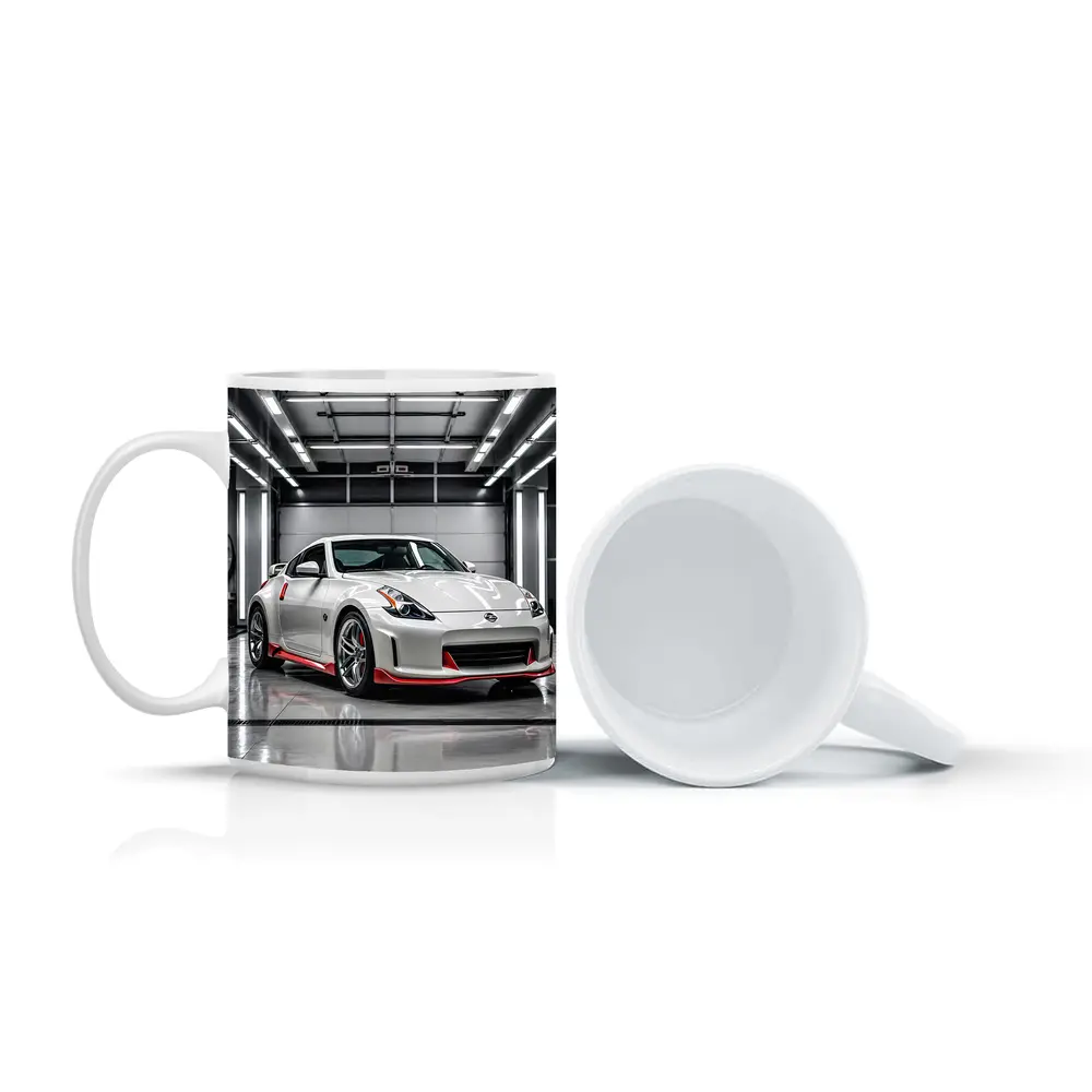 Nissan 370Z Nismo White Garage Sport Car – Mugs