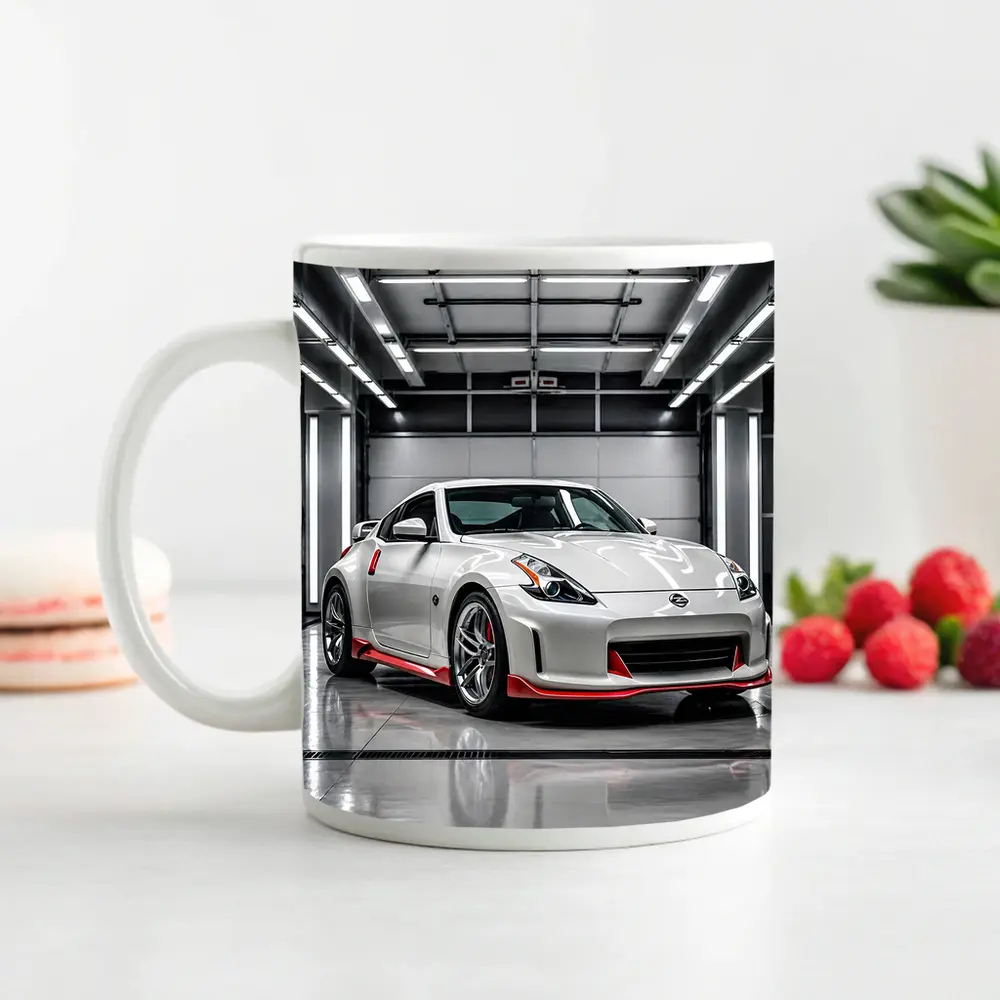 Nissan 370Z Nismo White Garage Sport Car – Mugs