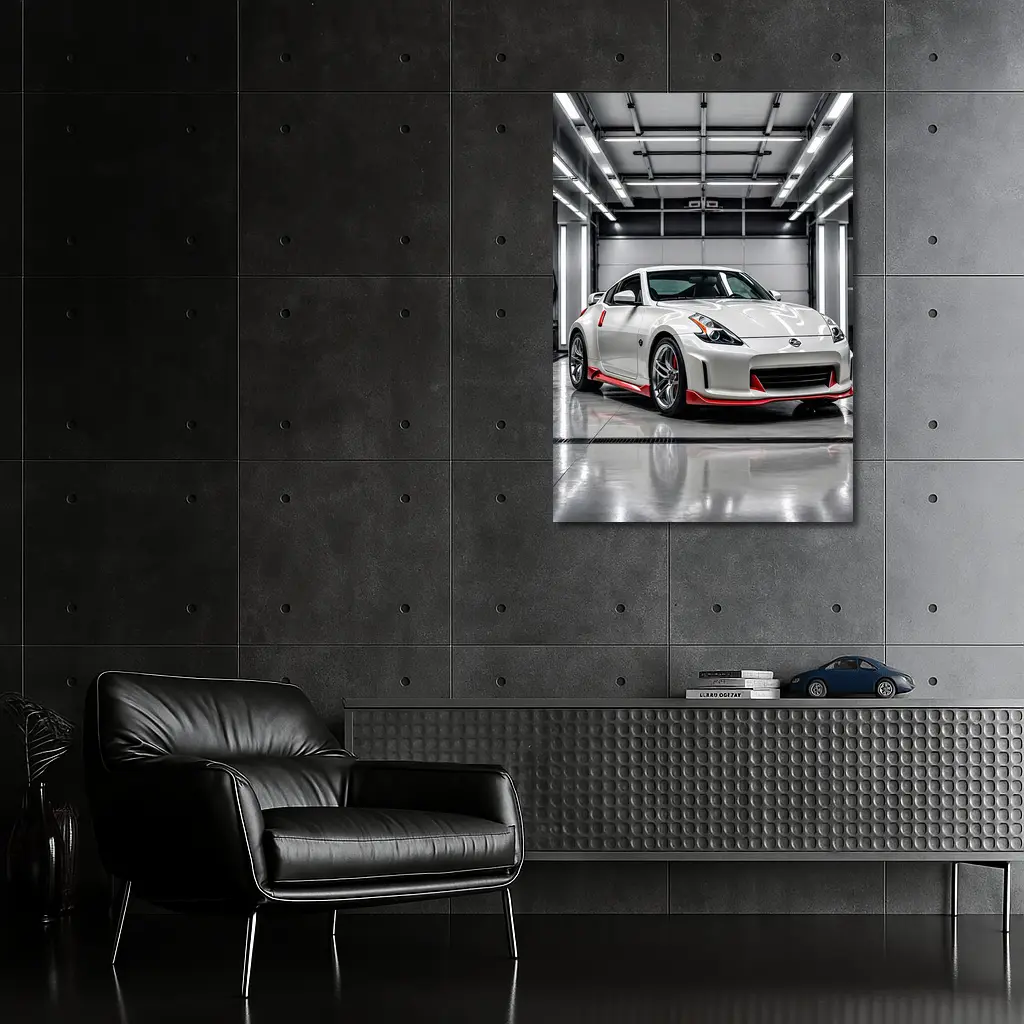 Nissan 370Z Nismo White Garage Sport Car – Wall Art