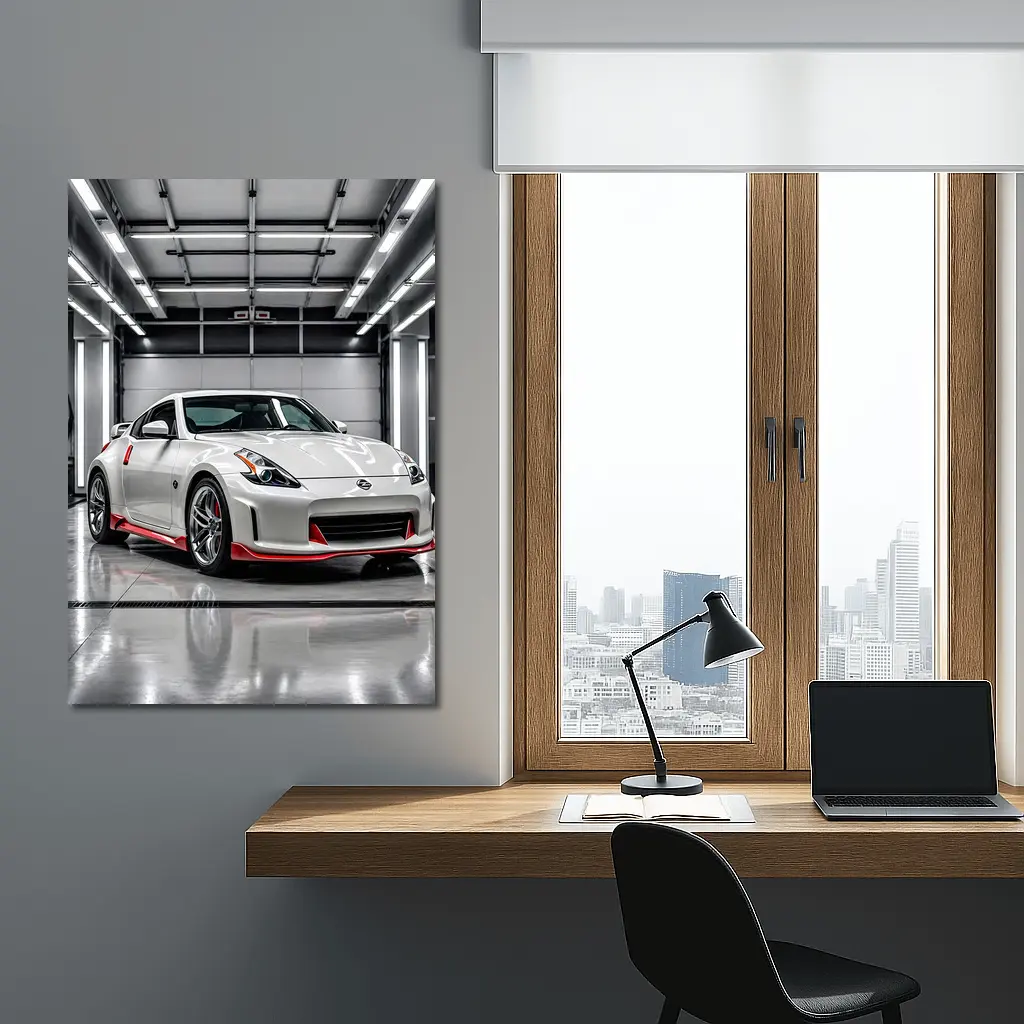 Nissan 370Z Nismo White Garage Sport Car – Wall Art
