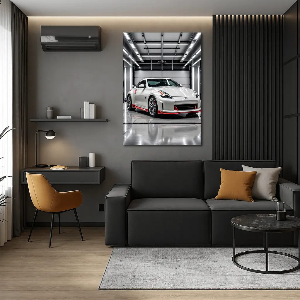 Nissan 370Z Nismo White Garage Sport Car – Wall Art