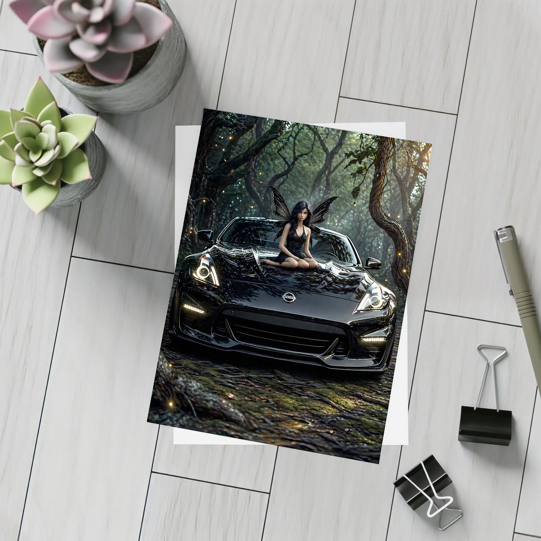 Nissan Z Black Fairy Dark Forest – Postcards