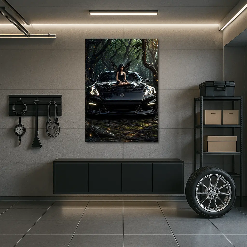 Nissan Z Black Fairy Dark Forest – Wall Art