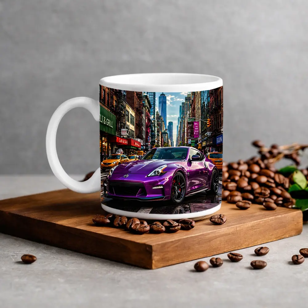 Nissan 370Z Purple Street New York City – Mugs