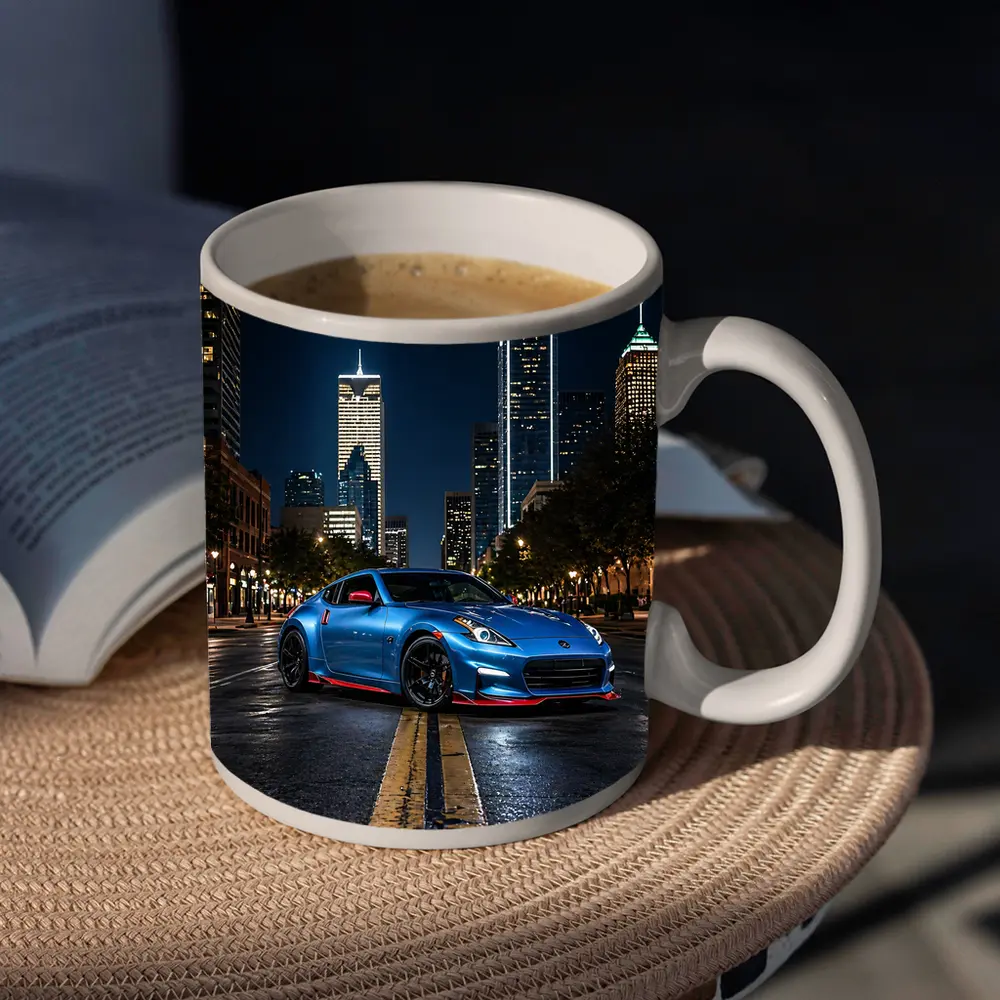 Nissan 370Z Blue City Night Street – Mugs