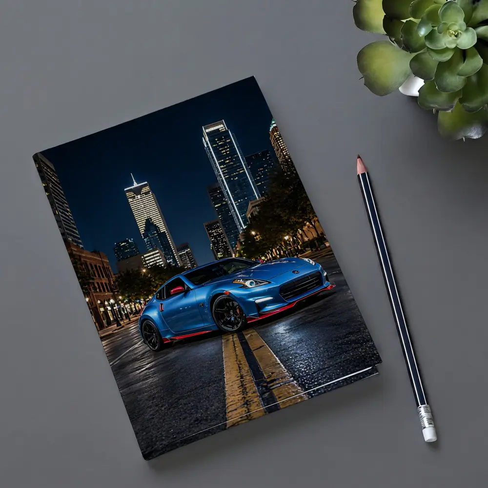 Nissan 370Z Blue City Night Street – Notebooks