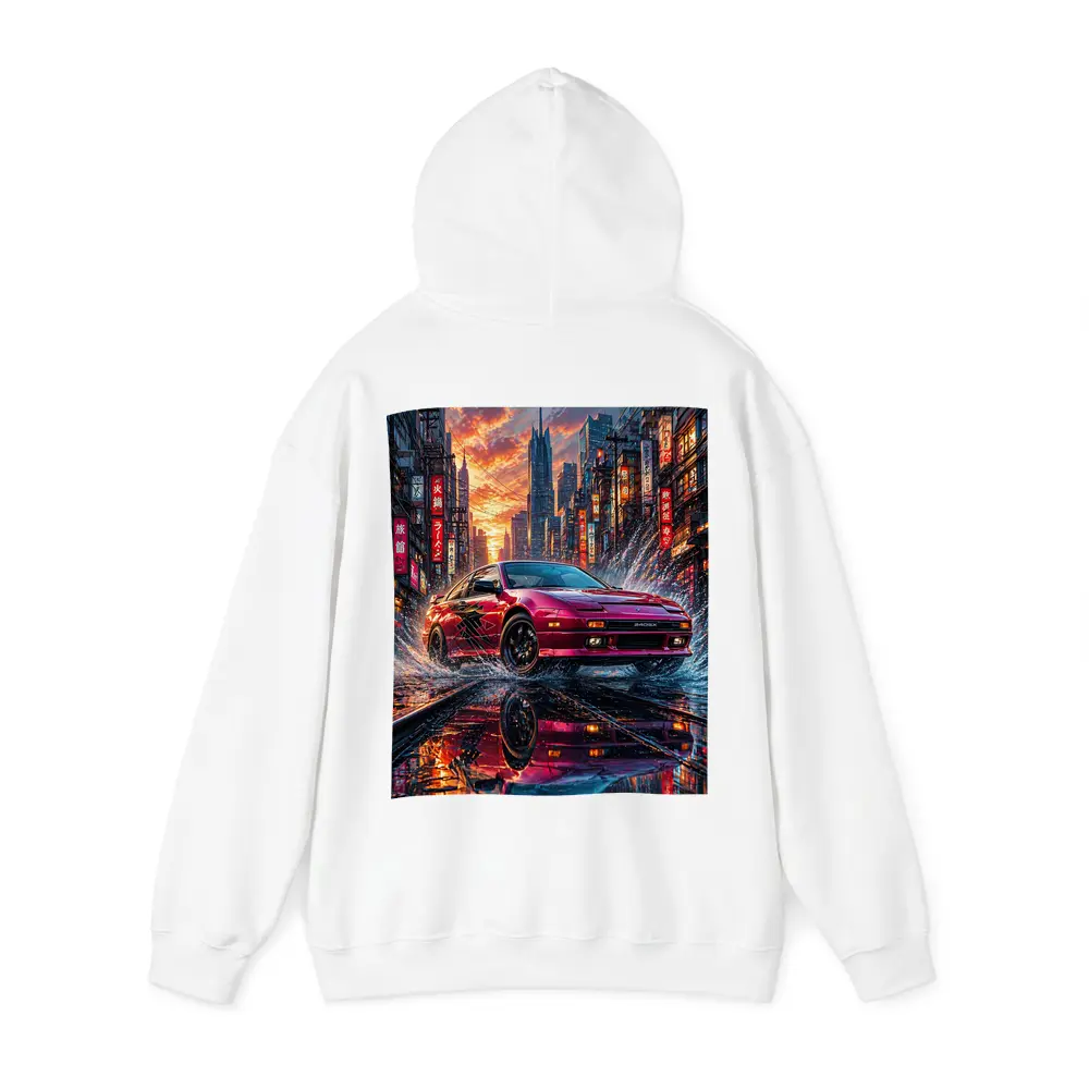 Nissan 240SX Red Rainy Tokyo City Street – Hoodies
