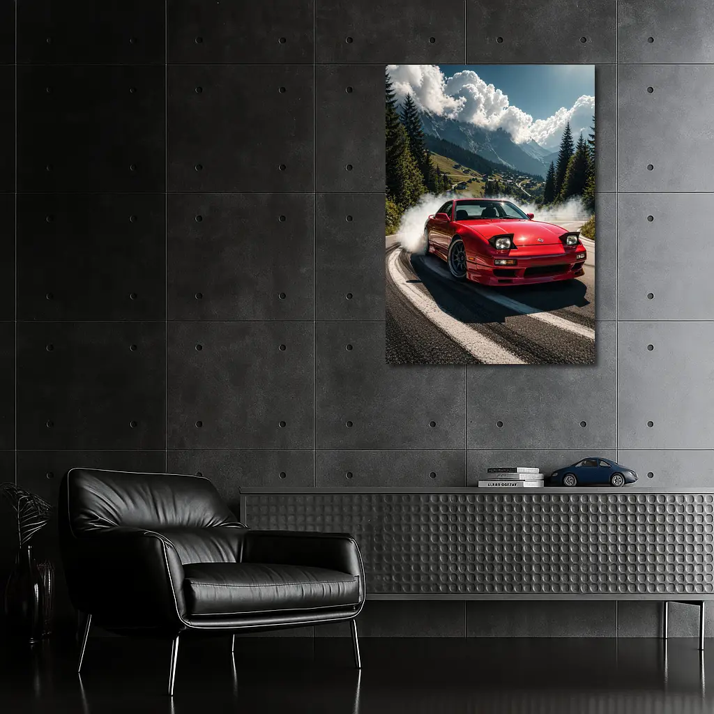 Nissan 240SX Drifting Mountain Road Smoke – Wall Art