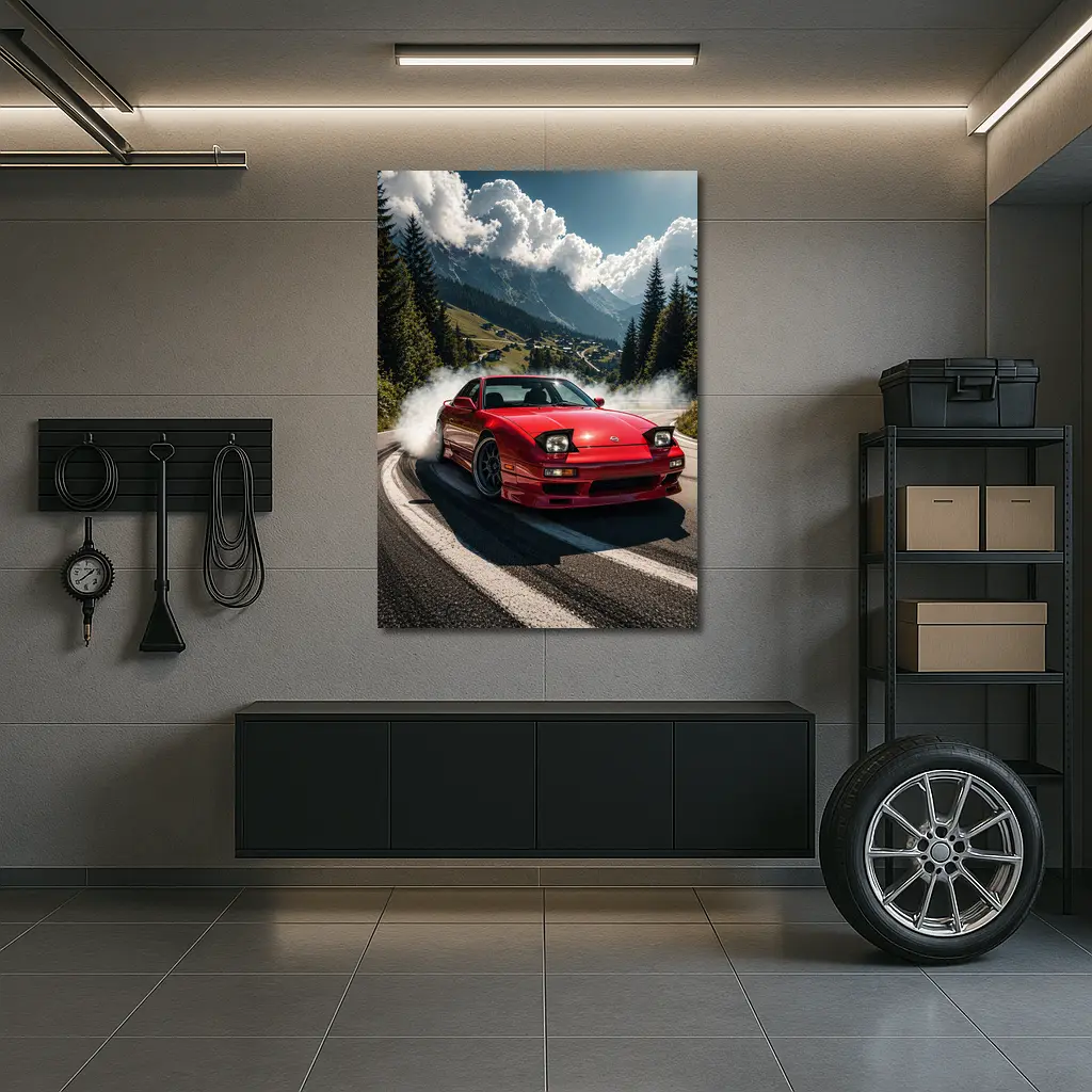 Nissan 240SX Drifting Mountain Road Smoke – Wall Art