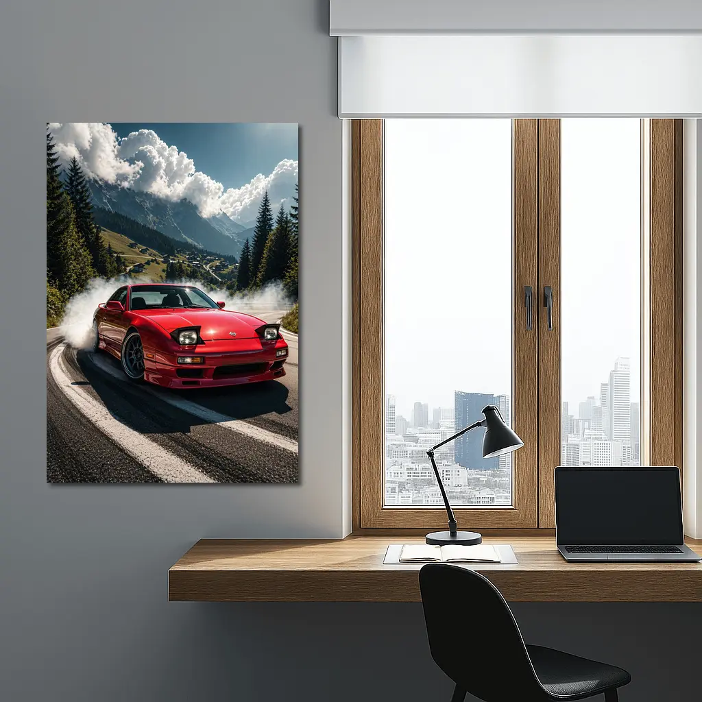 Nissan 240SX Drifting Mountain Road Smoke – Wall Art