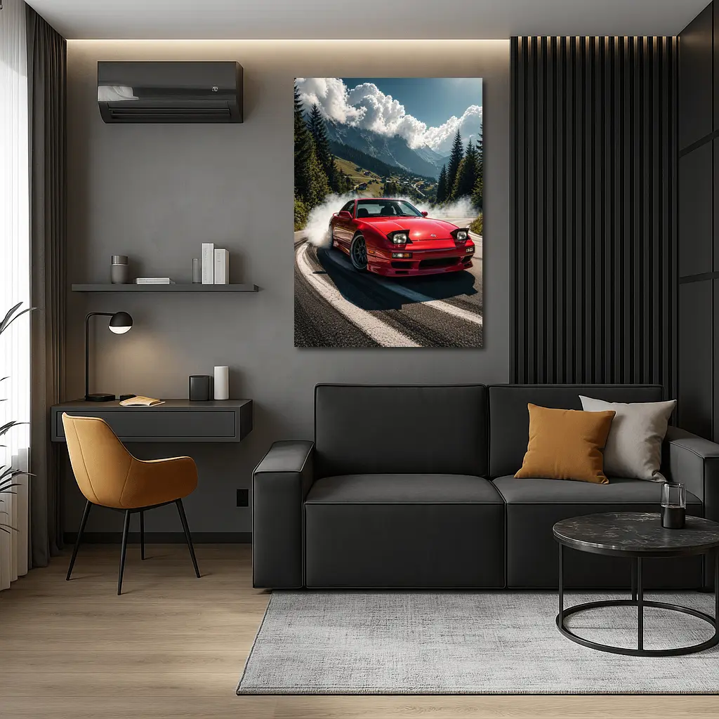 Nissan 240SX Drifting Mountain Road Smoke – Wall Art