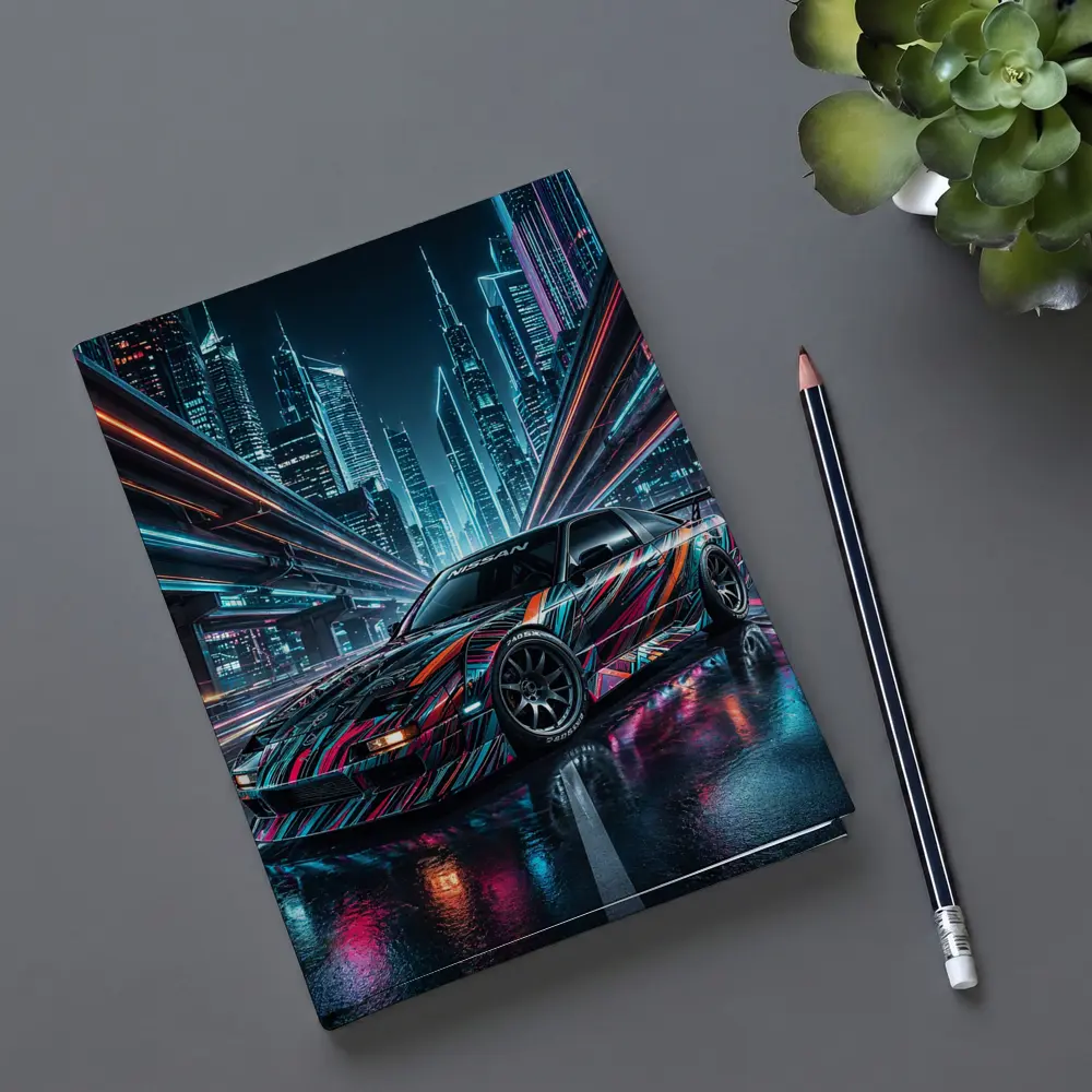 Nissan 240SX Custom Wrap Neon City Night – Notebooks