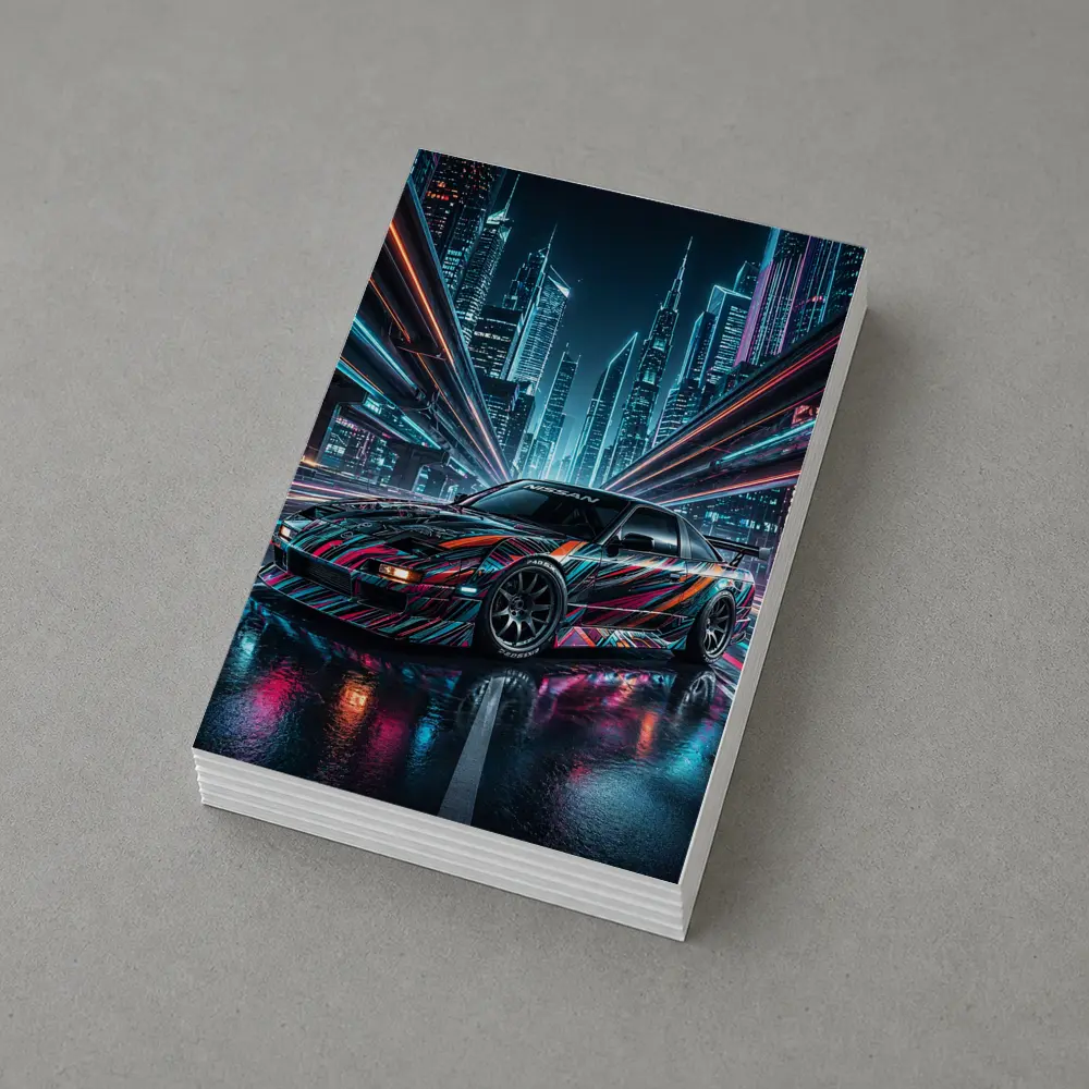 Nissan 240SX Custom Wrap Neon City Night – Postcards