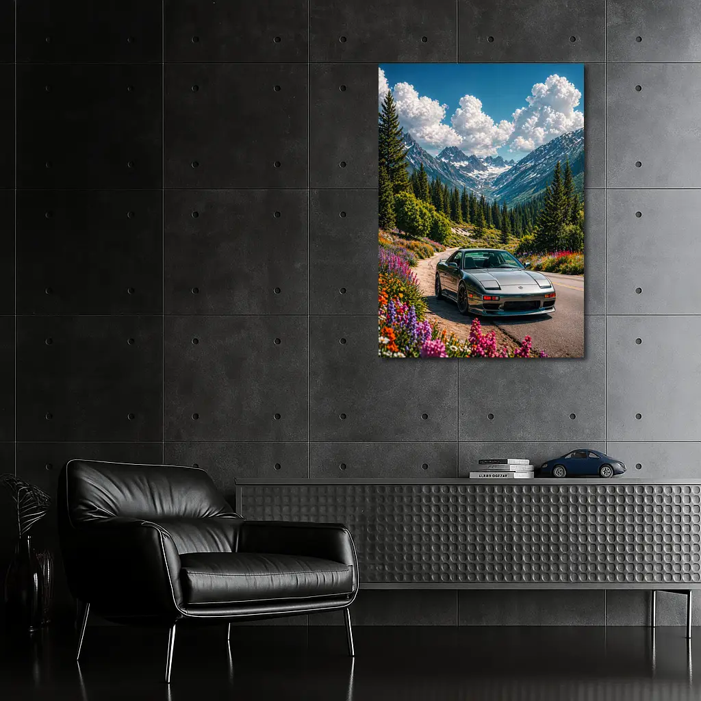 Nissan 240SX Mountain Road Wildflowers Drive – Wall Art