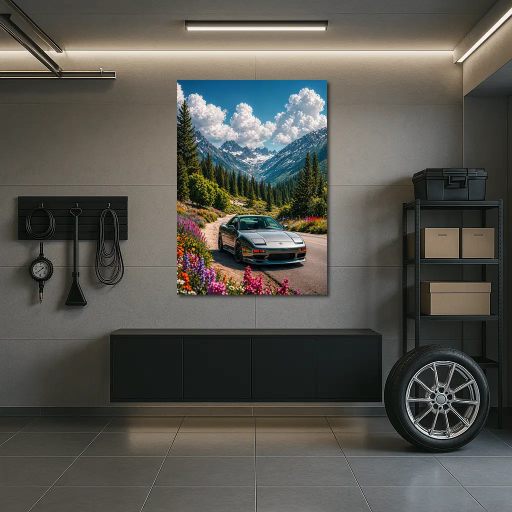 Nissan 240SX Mountain Road Wildflowers Drive – Wall Art