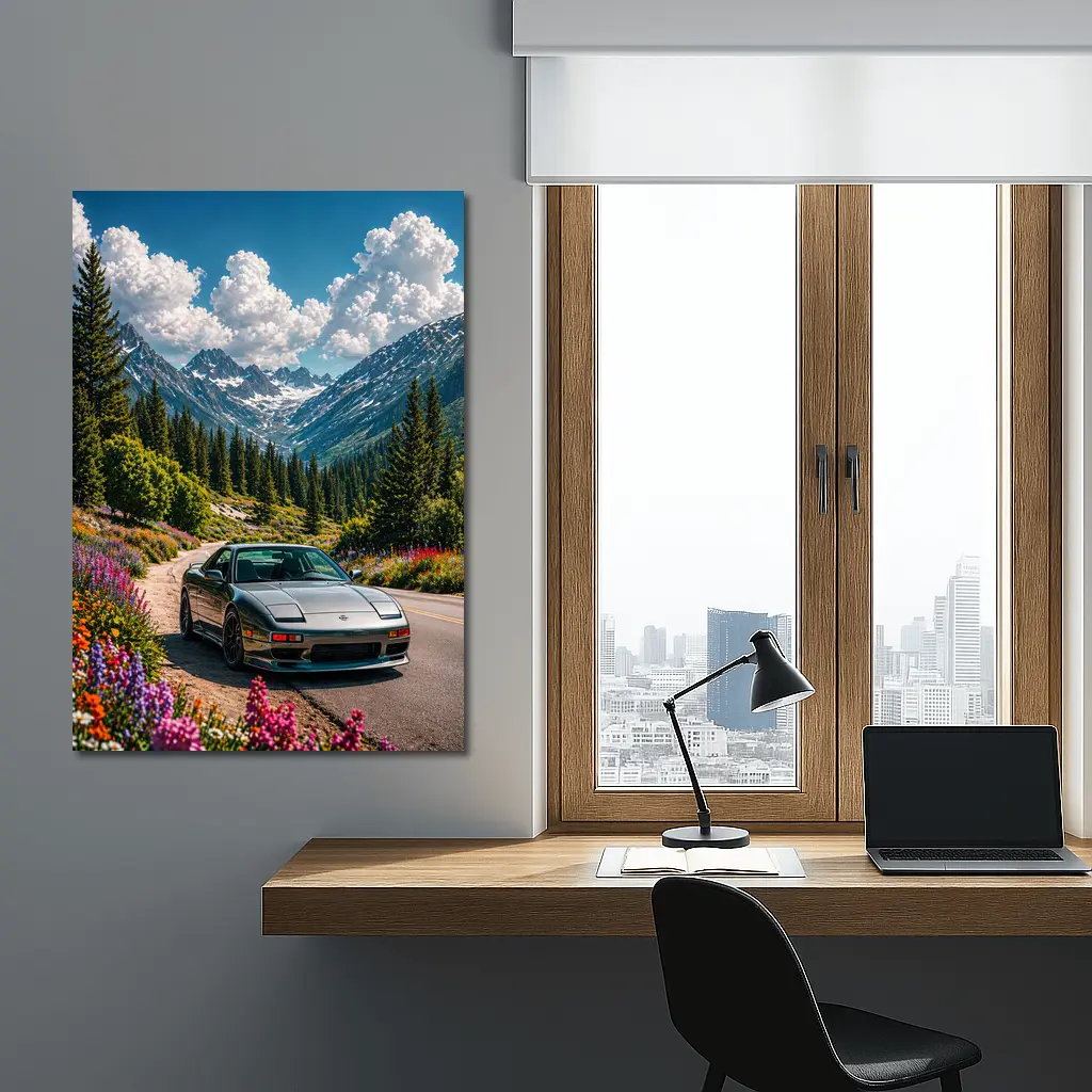 Nissan 240SX Mountain Road Wildflowers Drive – Wall Art