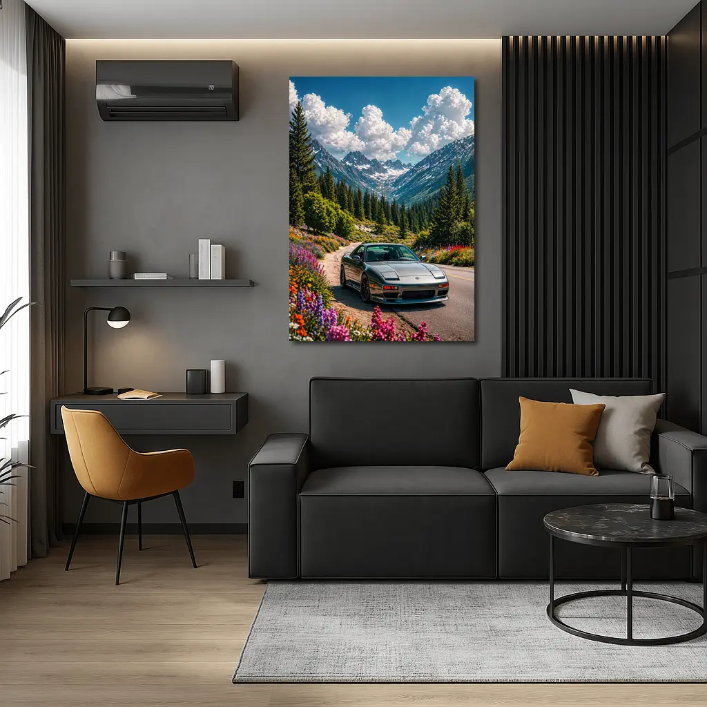 Nissan 240SX Mountain Road Wildflowers Drive – Wall Art