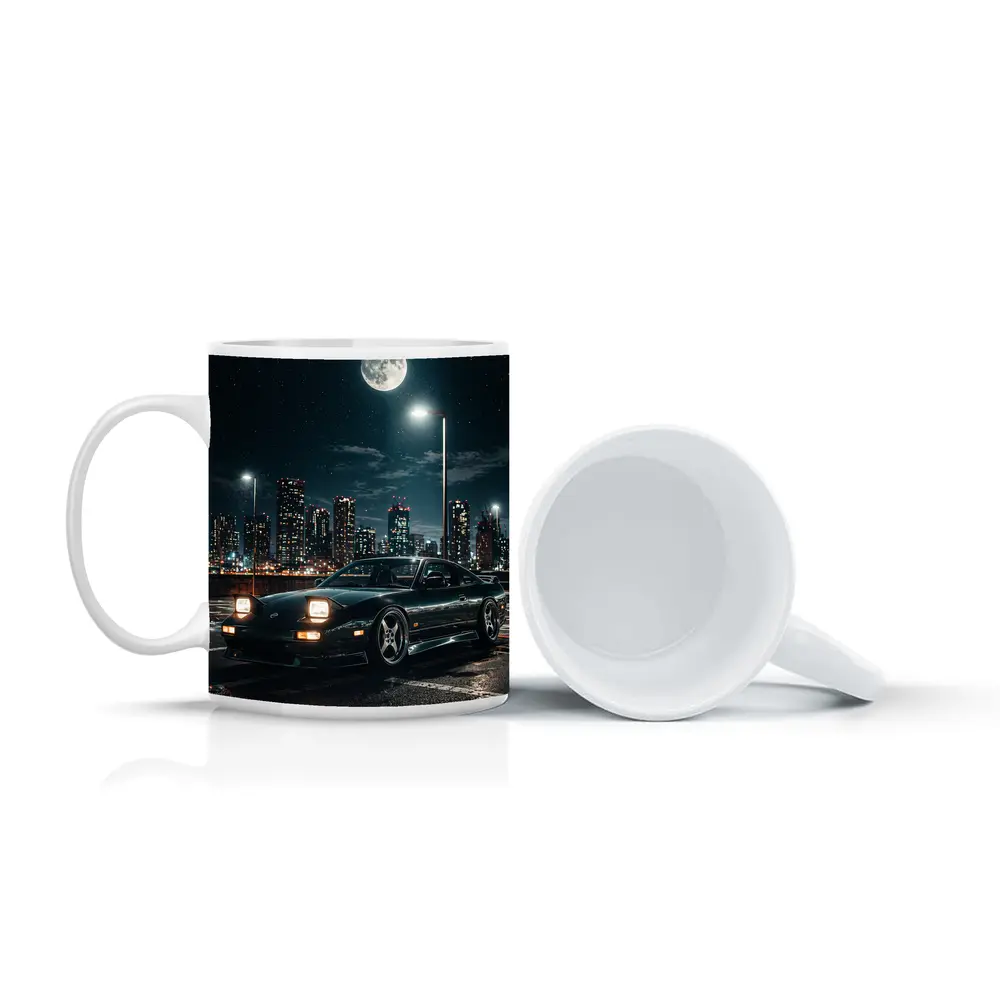 Nissan 240SX Night City Moonlit Scene – Mugs