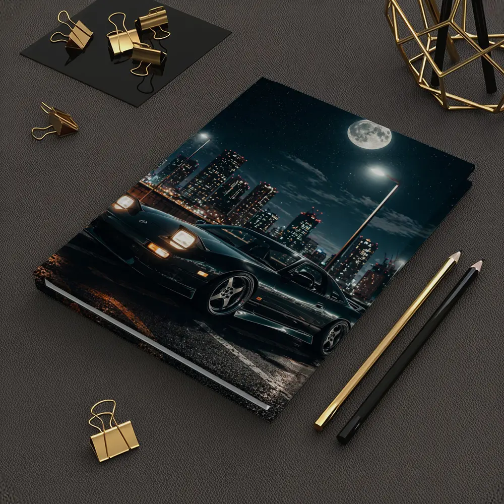 Nissan 240SX Night City Moonlit Scene – Notebooks