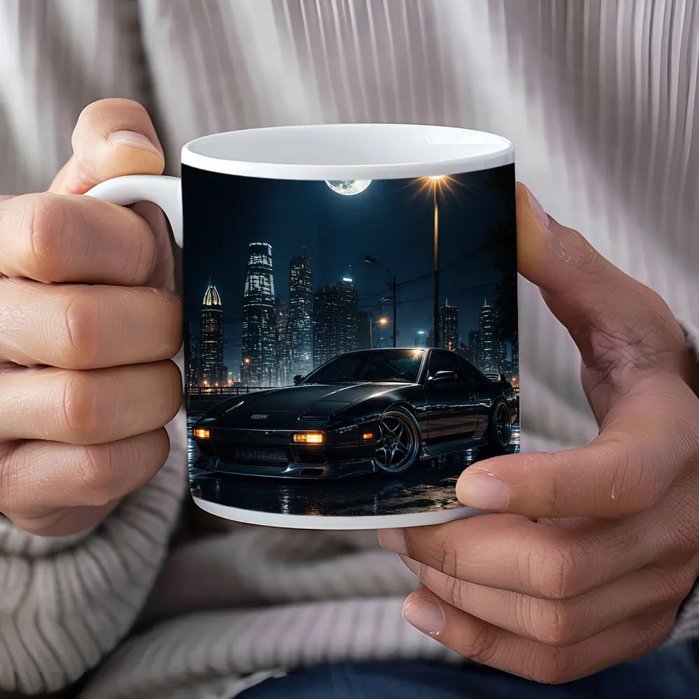 Nissan 240SX Night City Moon Scene – Mugs