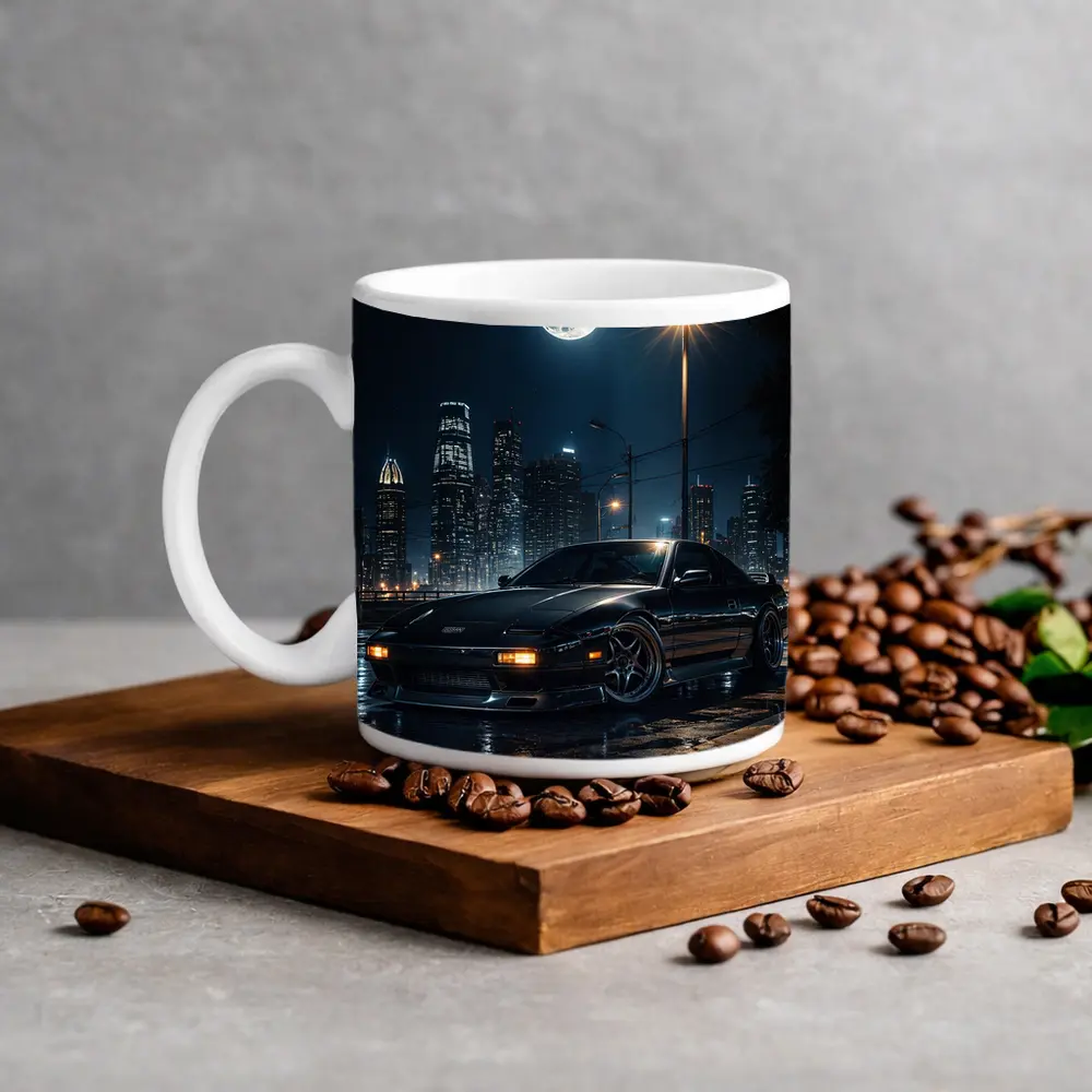 Nissan 240SX Night City Moon Scene – Mugs