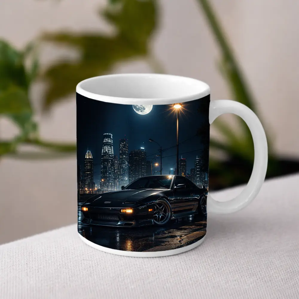 Nissan 240SX Night City Moon Scene – Mugs