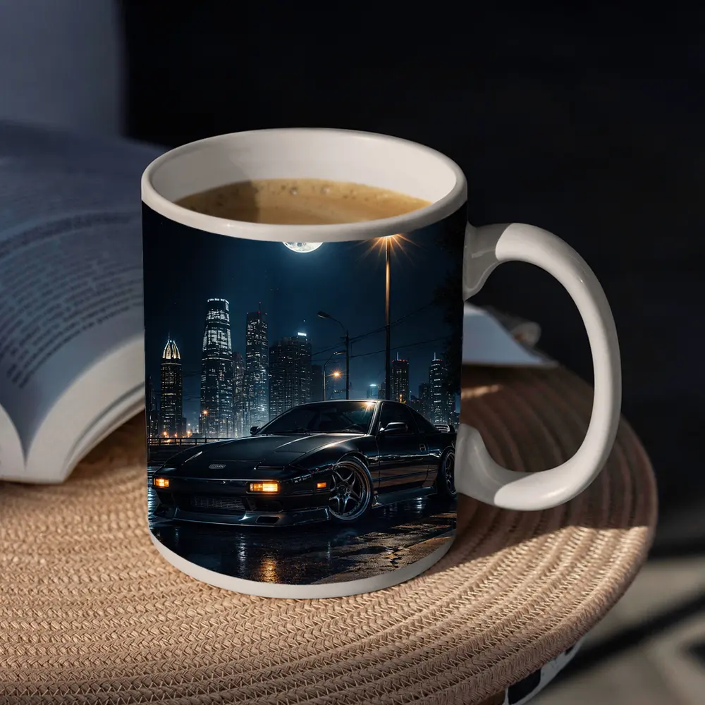 Nissan 240SX Night City Moon Scene – Mugs
