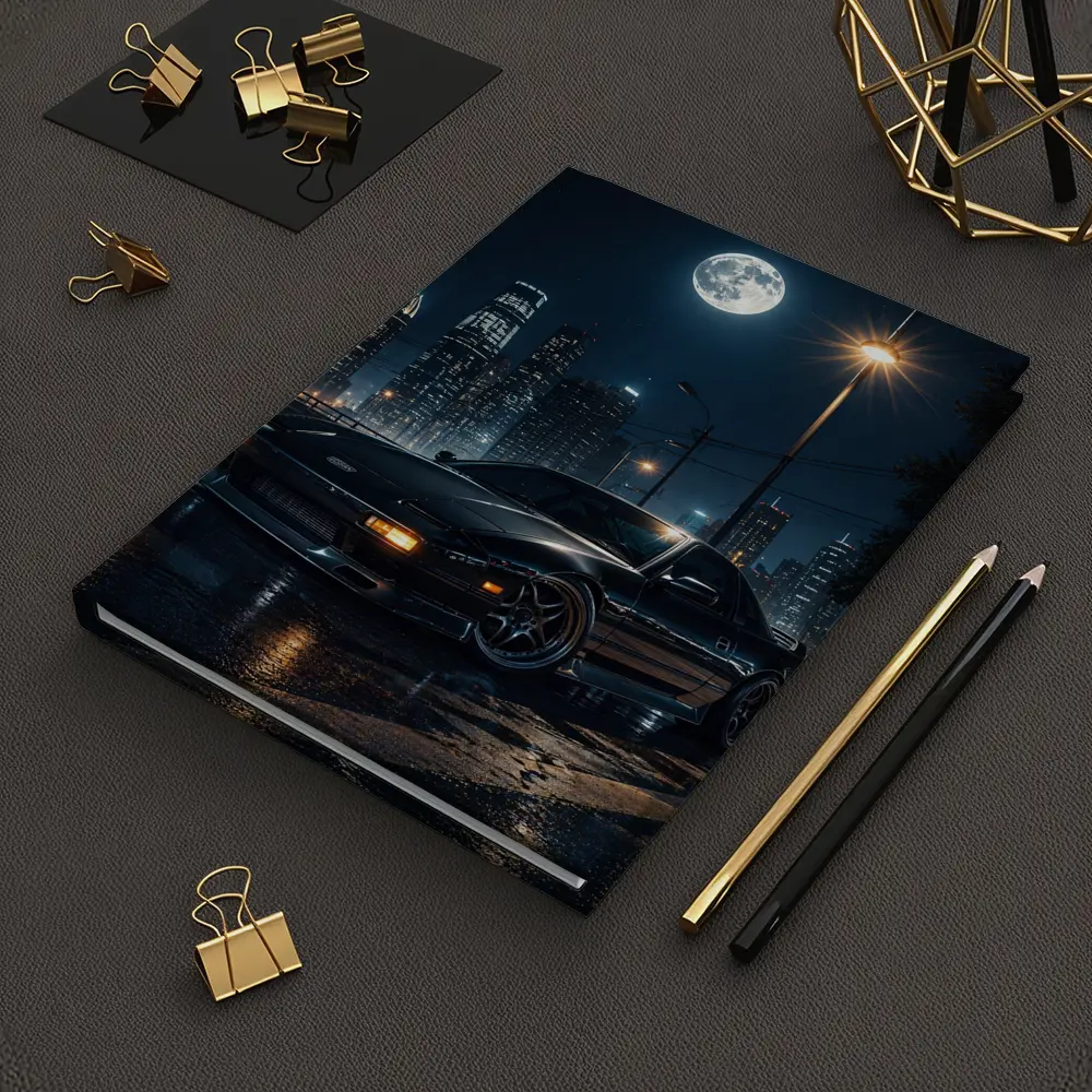 Nissan 240SX Night City Moon Scene – Notebooks