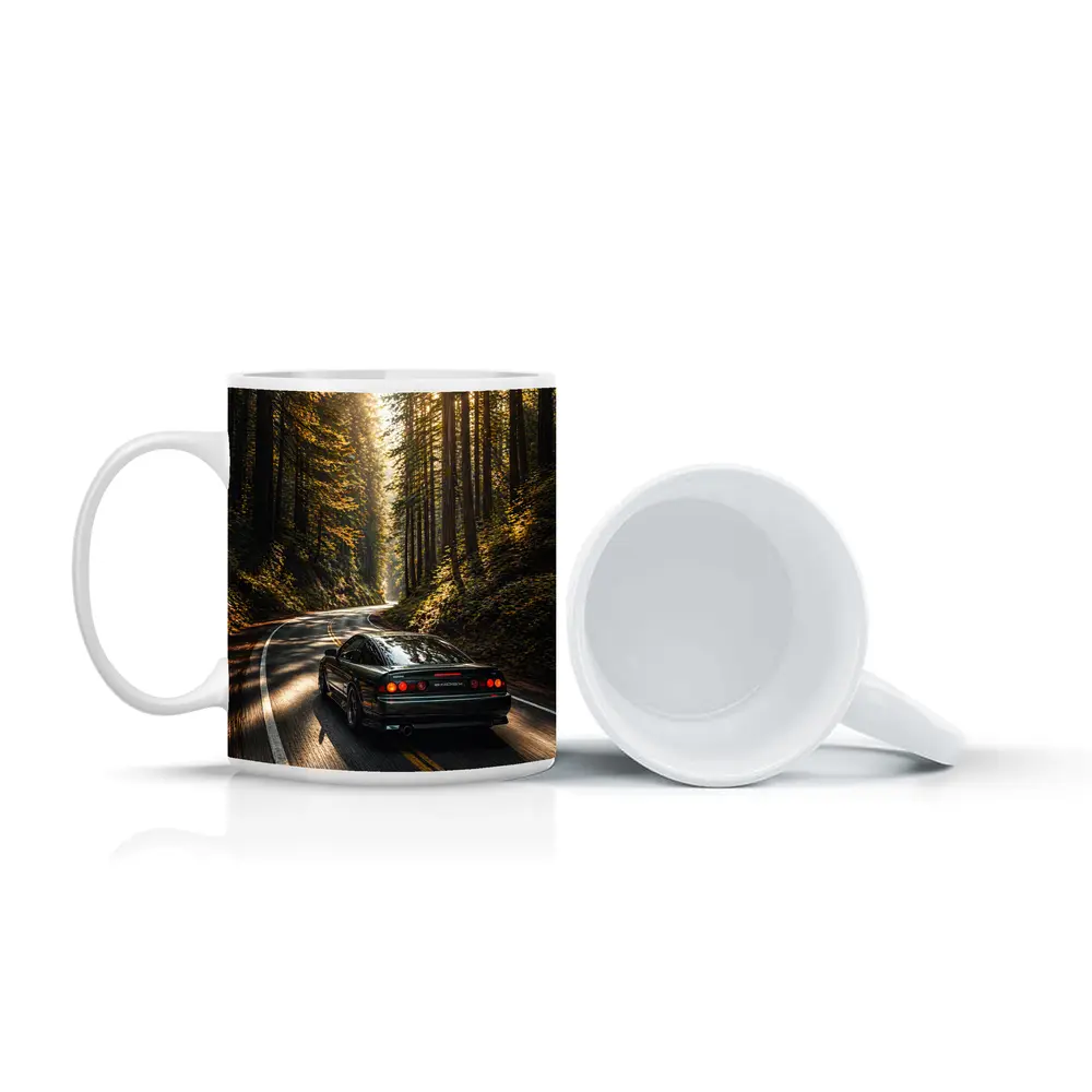 Nissan 240SX Rear View Forest Road – Mugs