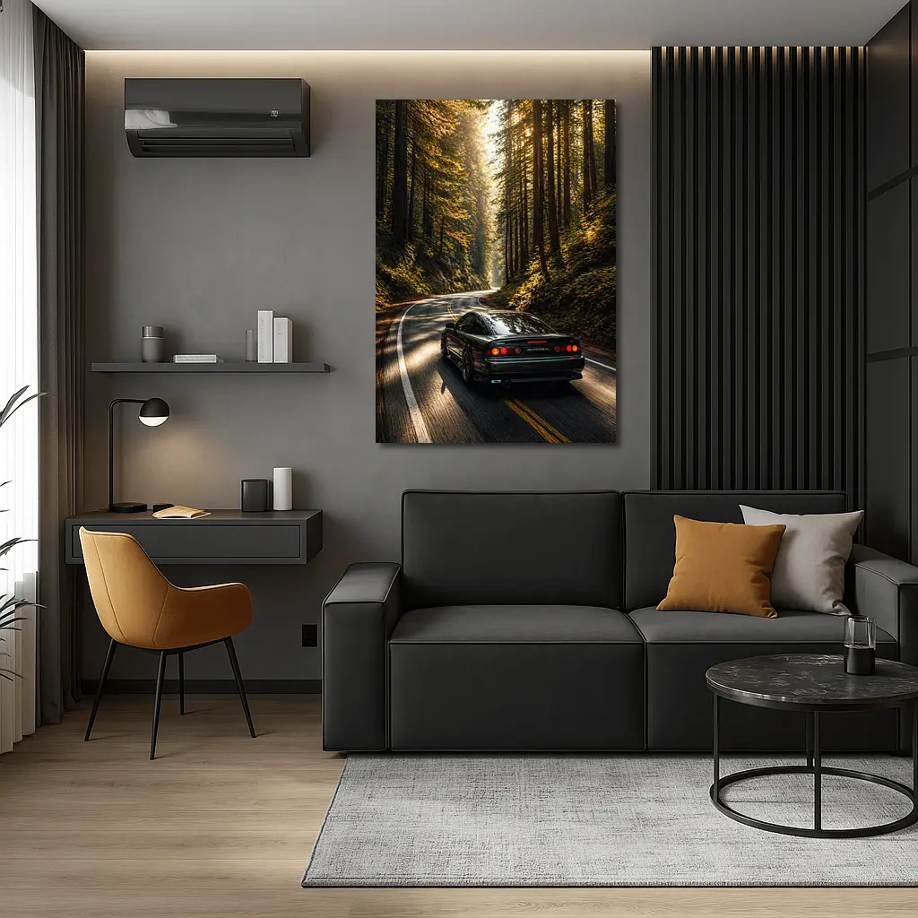 Nissan 240SX Rear View Forest Road – Wall Art
