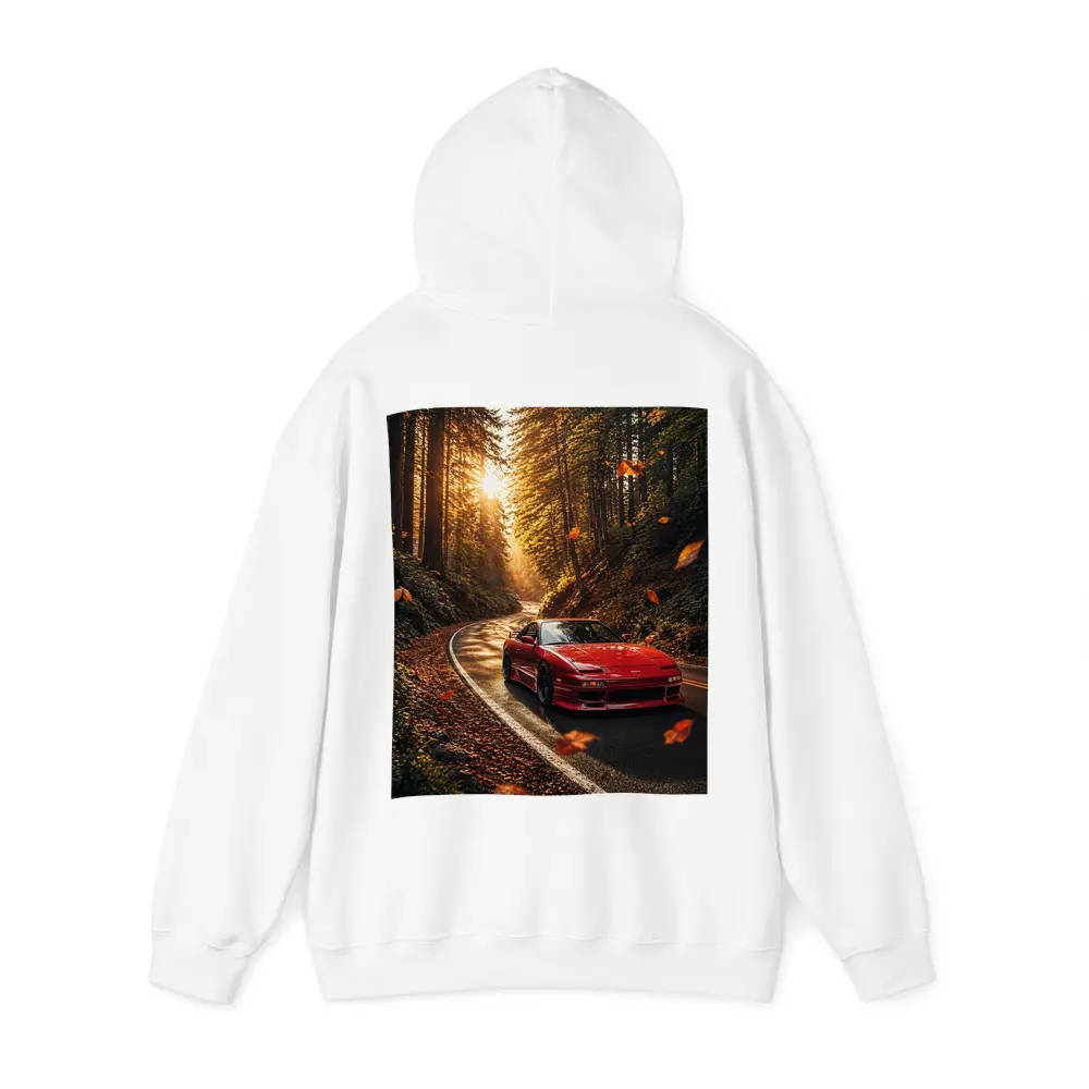 Nissan 240SX Red Car Forest Road – Hoodies