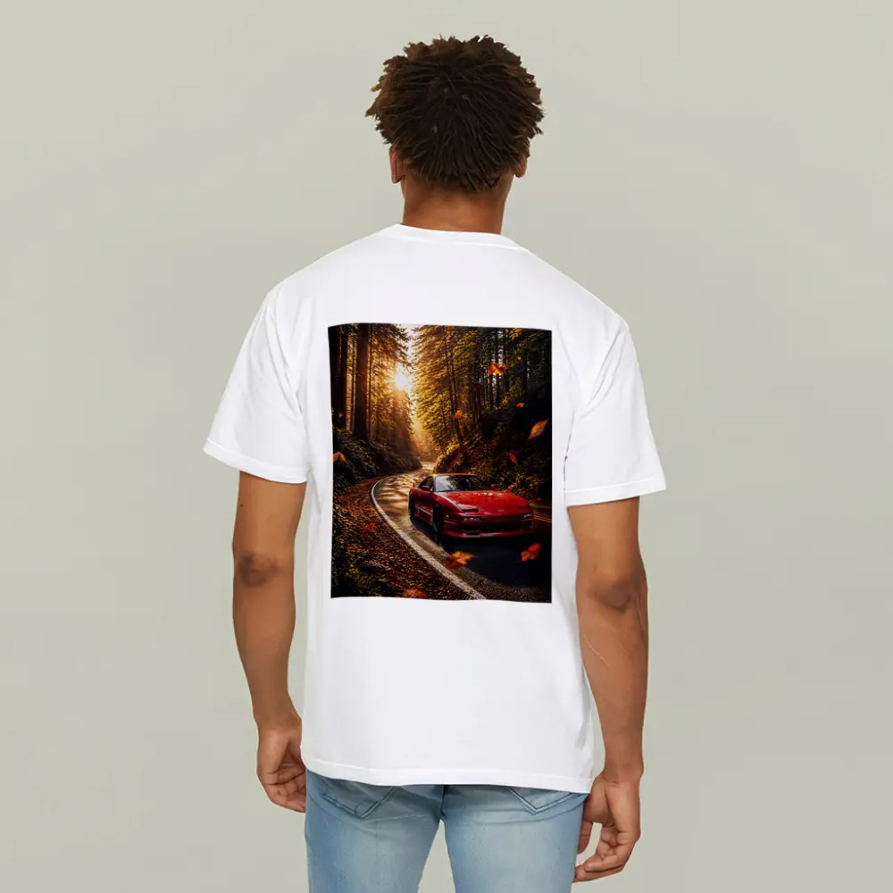 Nissan 240SX Red Car Forest Road – T-Shirts