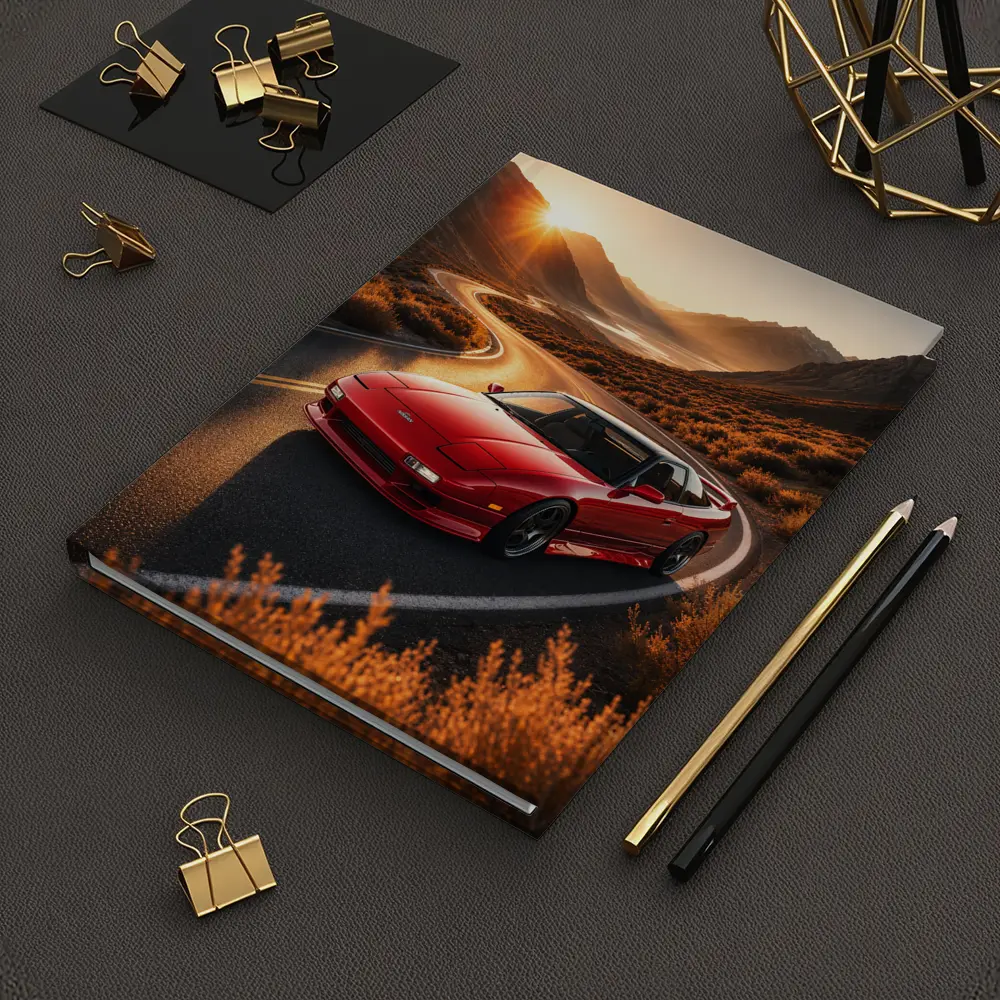 Nissan 240SX Red Car Mountain Sunset Road – Notebooks