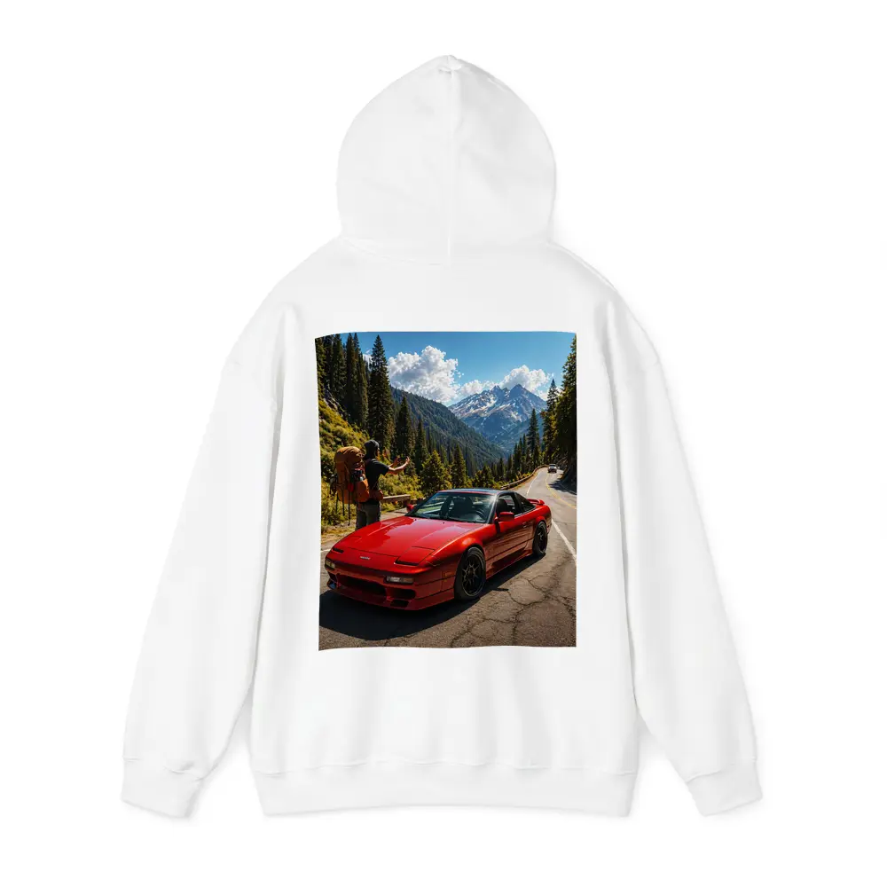 Nissan 240SX Red Sports Car Mountain Road – Hoodies