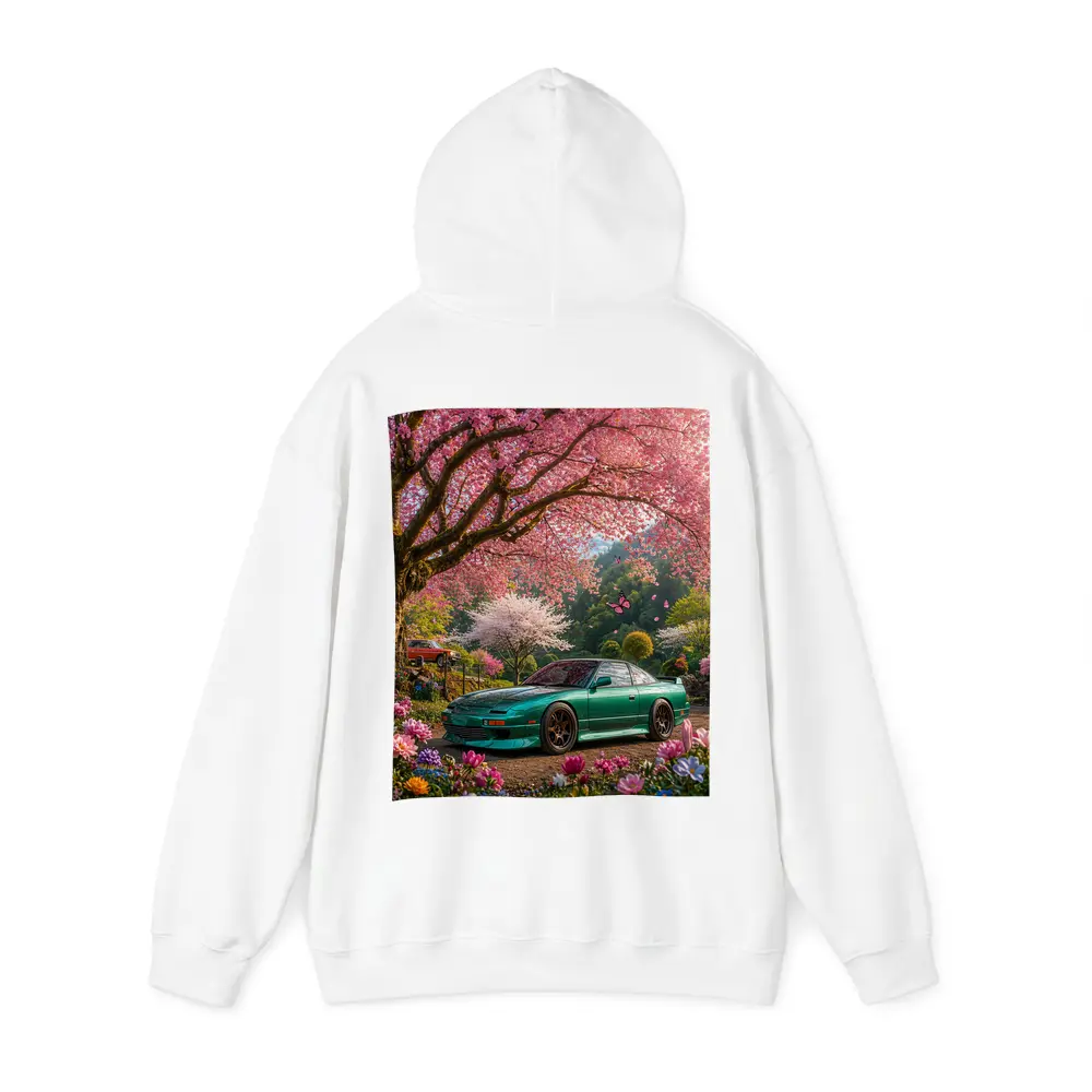 Nissan 240SX Teal Coupe Under Cherry Blossoms – Hoodies