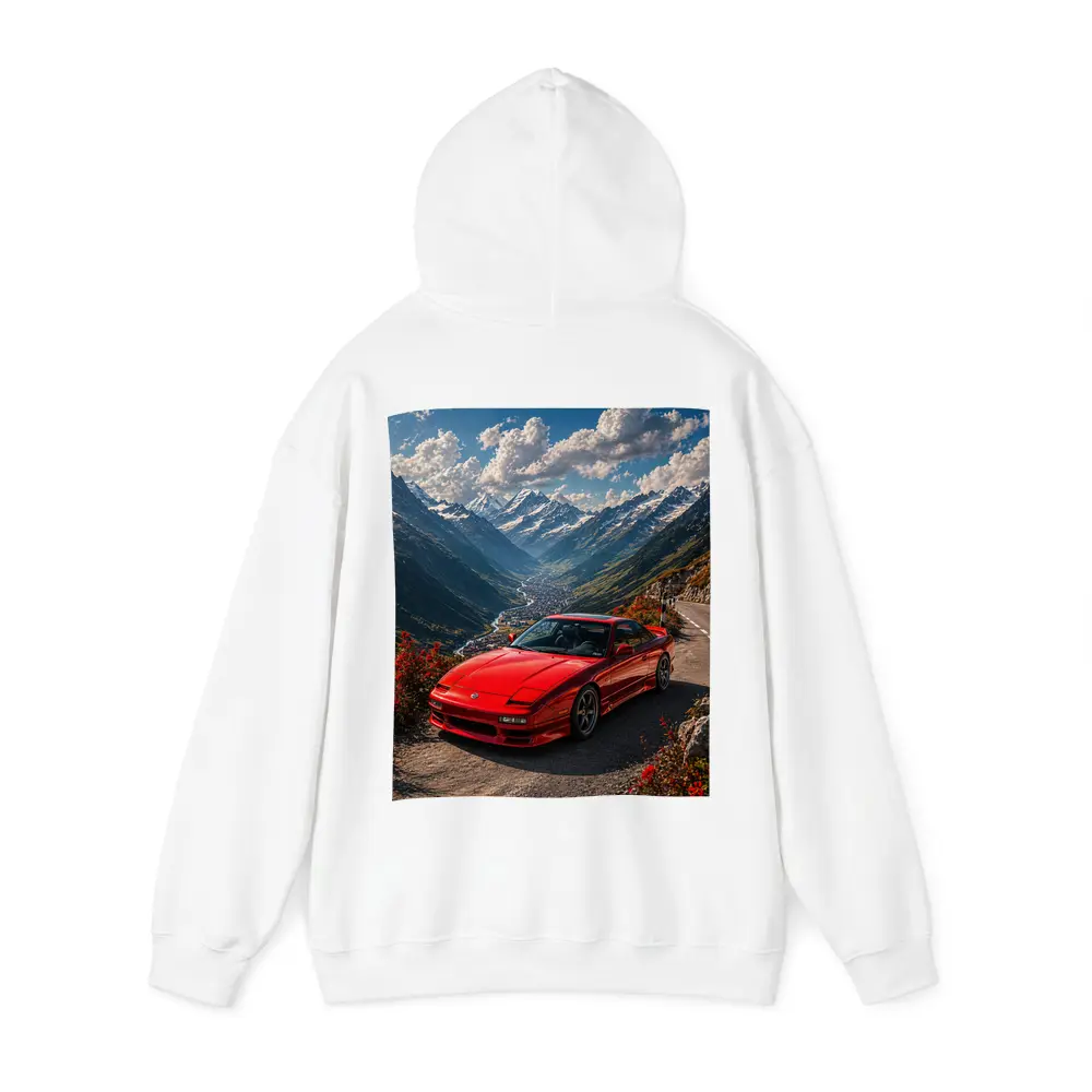 Nissan 240SX Red Car Mountain Road – Hoodies