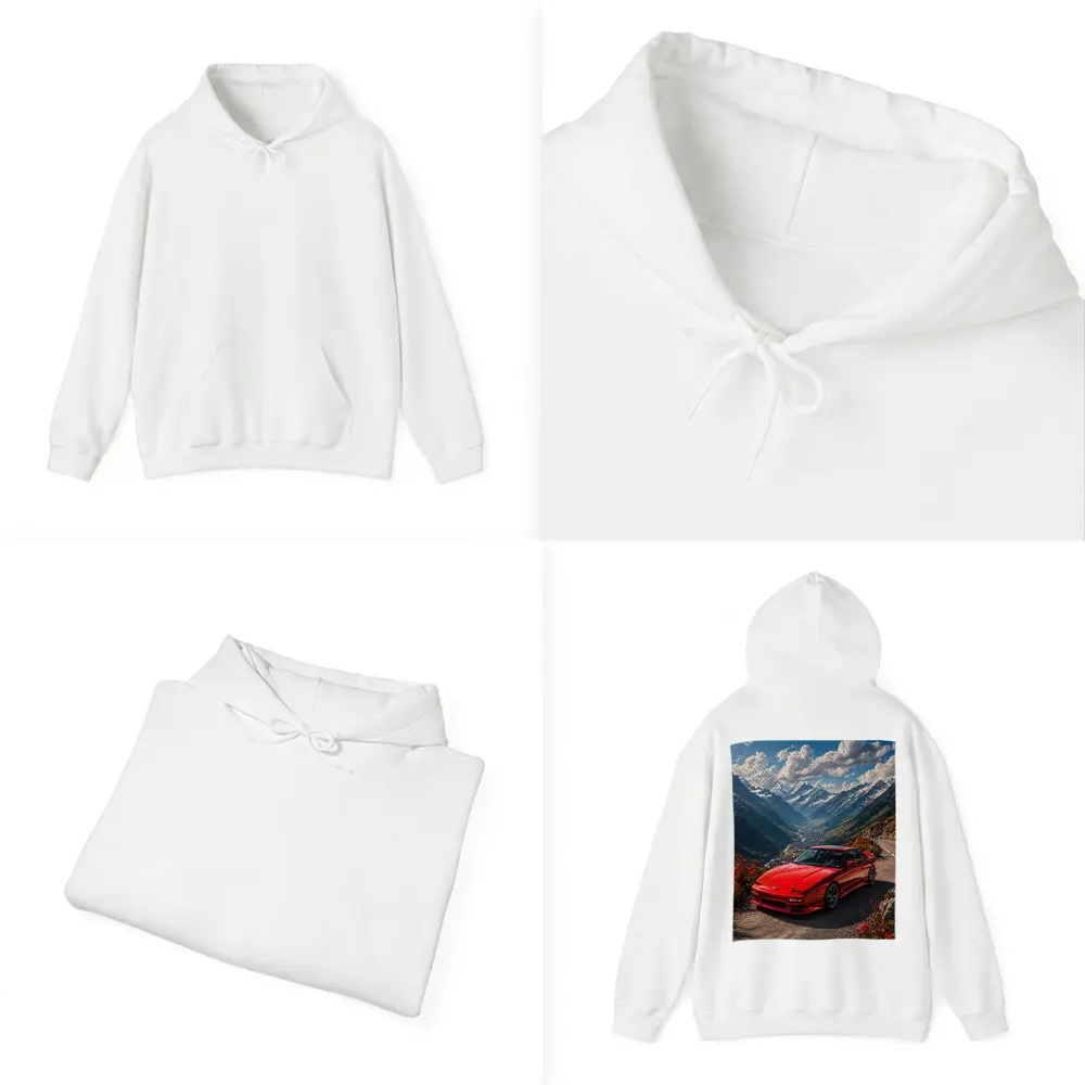 Nissan 240SX Red Car Mountain Road – Hoodies