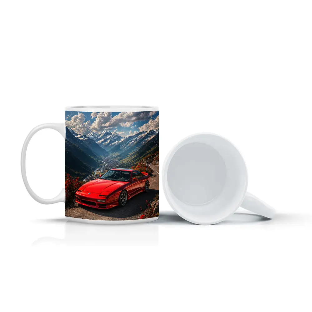 Nissan 240SX Red Car Mountain Road – Mugs