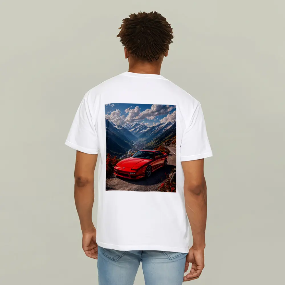 Nissan 240SX Red Car Mountain Road – T-Shirts