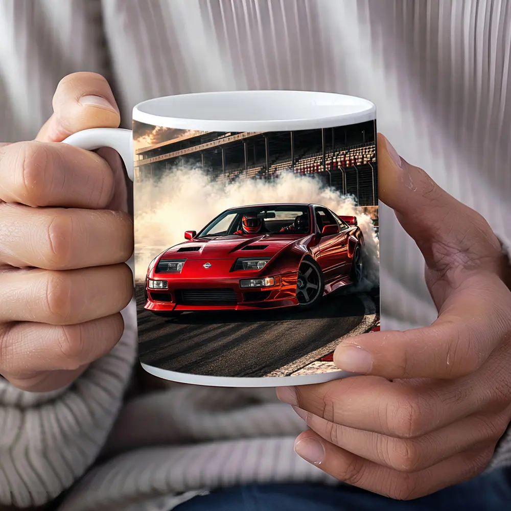 Nissan 300ZX Drifting Red Car Race Track – Mugs