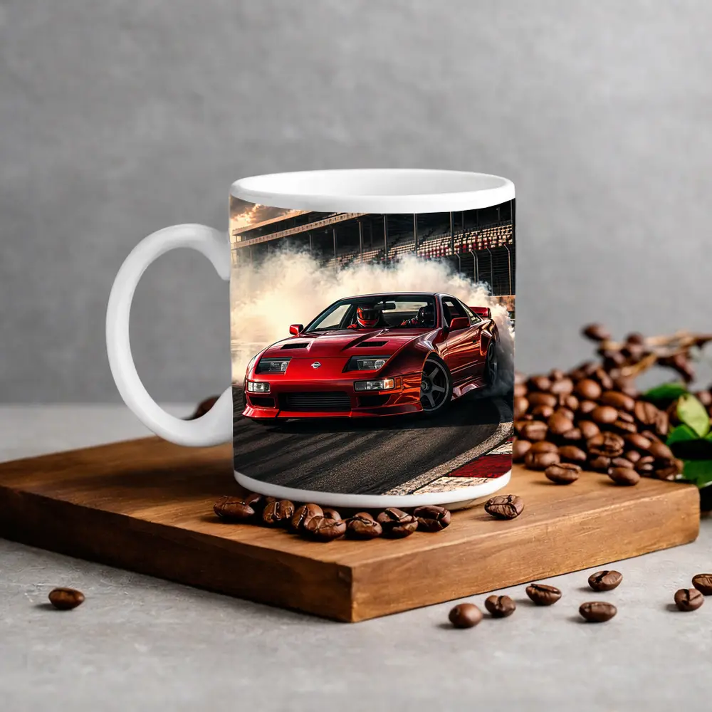 Nissan 300ZX Drifting Red Car Race Track – Mugs