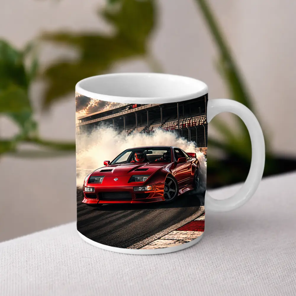 Nissan 300ZX Drifting Red Car Race Track – Mugs