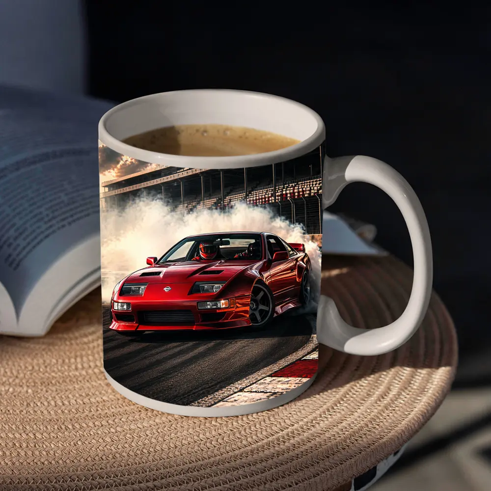 Nissan 300ZX Drifting Red Car Race Track – Mugs