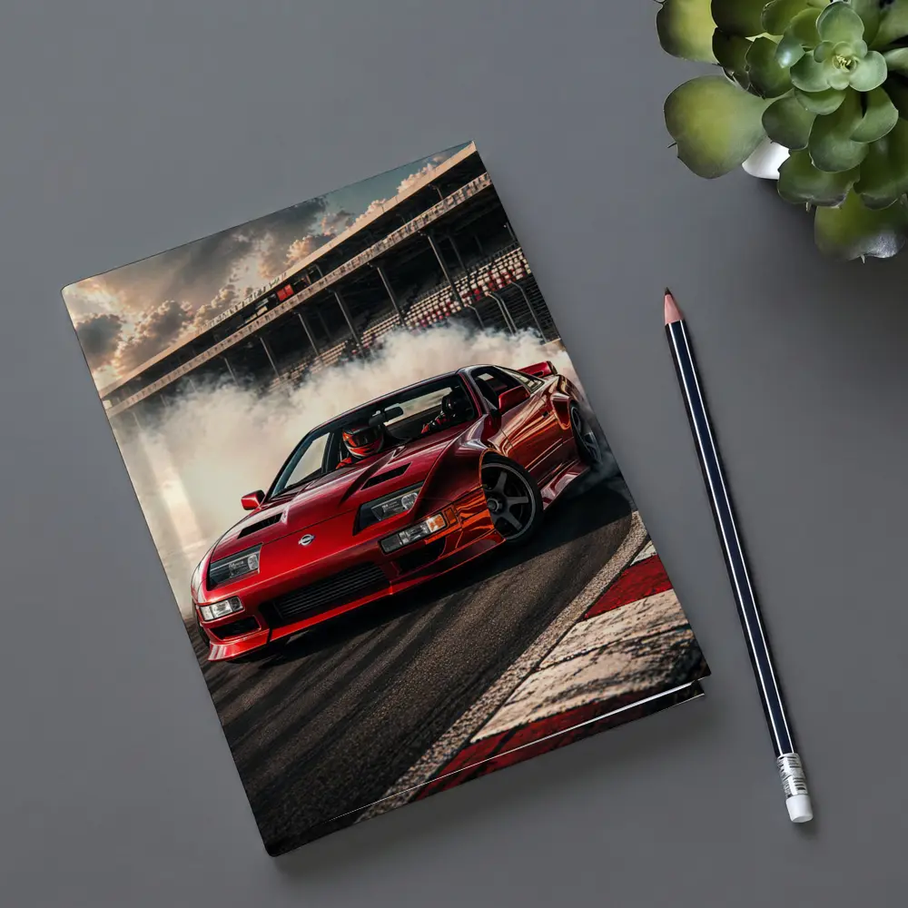 Nissan 300ZX Drifting Red Car Race Track – Notebooks